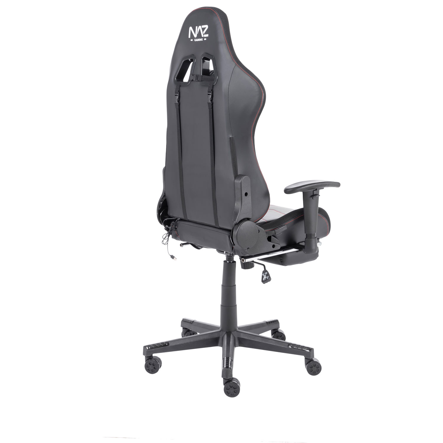 Fauteuil de jeu ergonomique à dossier haut en similicuir série Ultimate de Naz - Noir