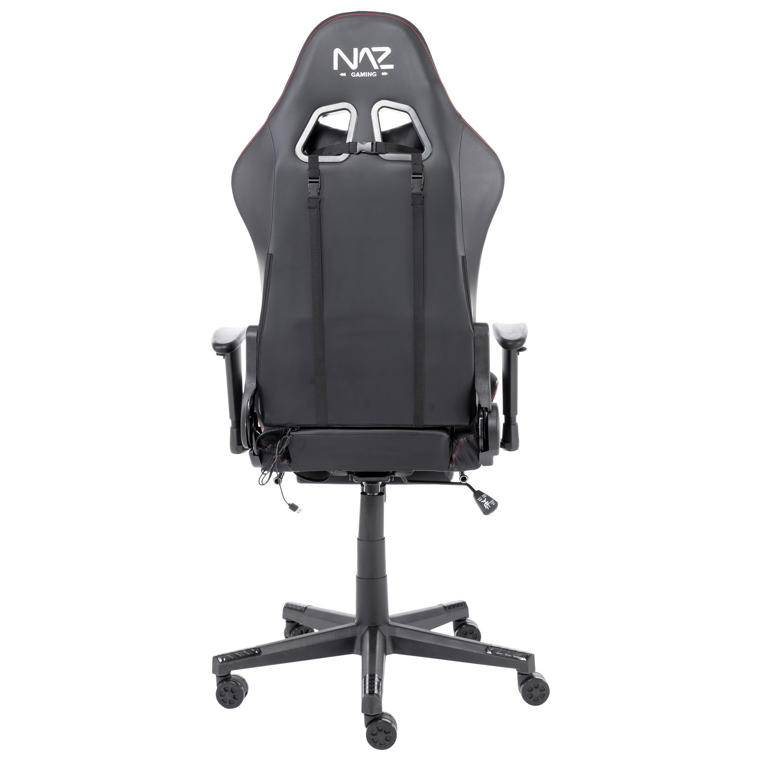 Fauteuil de jeu ergonomique à dossier haut en similicuir série Ultimate de Naz - Noir