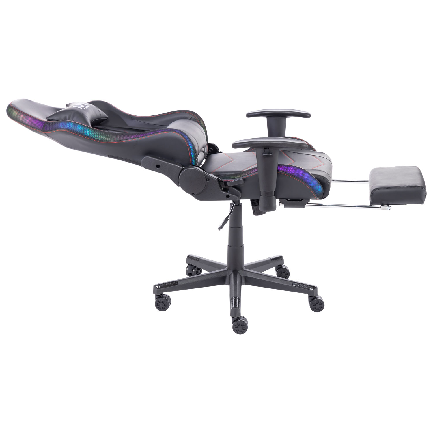 Fauteuil de jeu ergonomique à dossier haut en similicuir série Ultimate de Naz - Noir