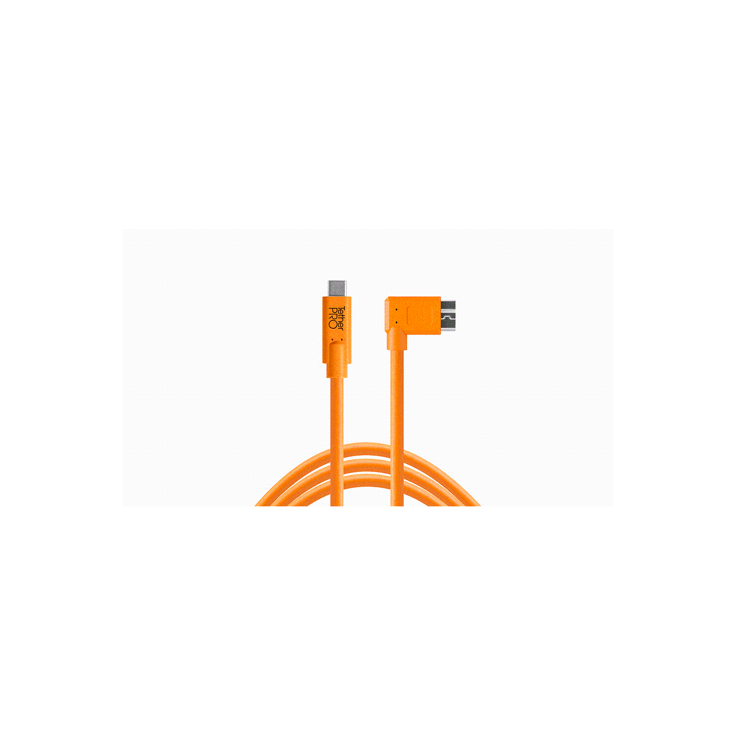 TetherPro USB-C to 3.0 Micro-B Right Angle - 15' (High-Visibility Orange)