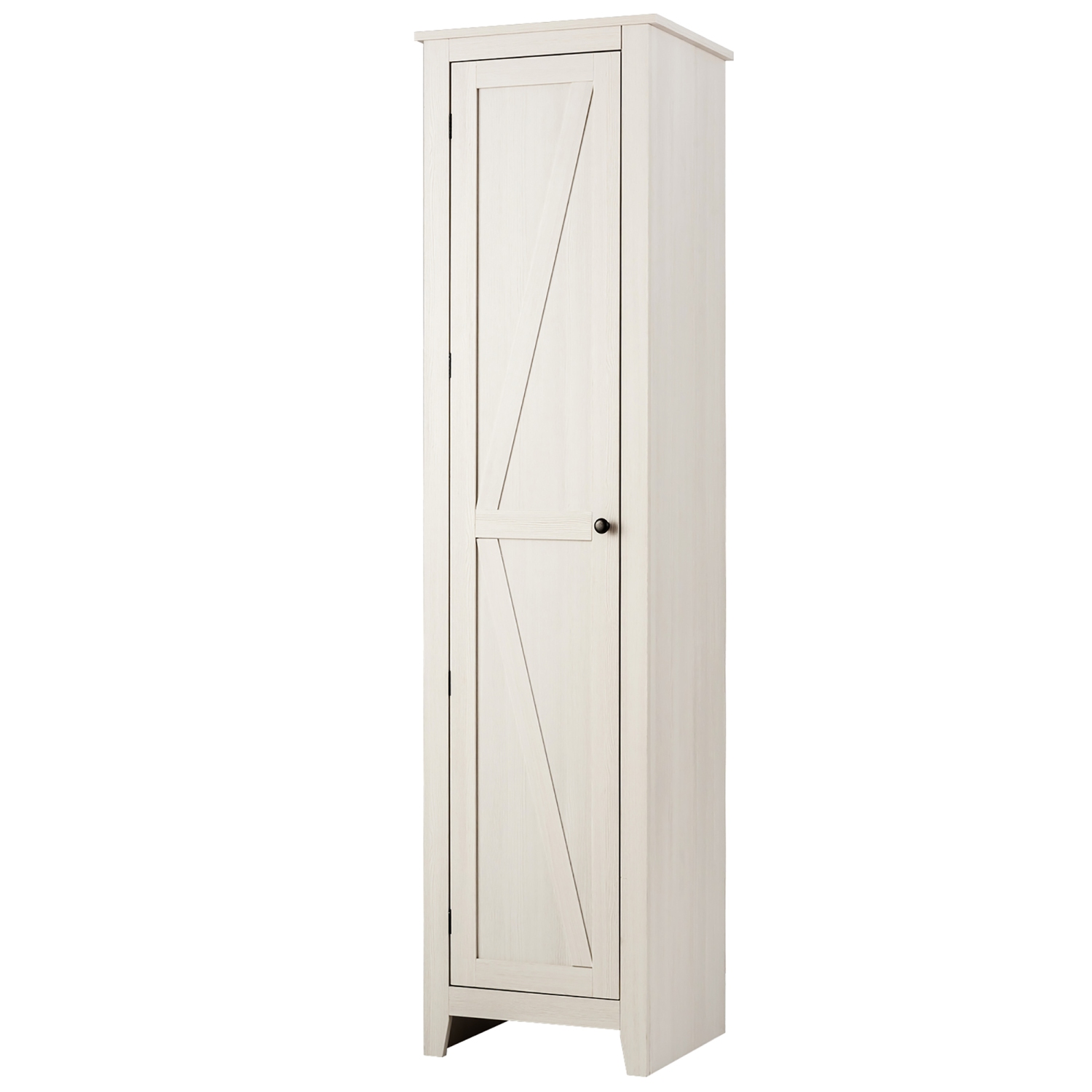 Costway Linen Tower Bathroom Storage Cabinet Tall Slim Side Organizer w/ Shelf