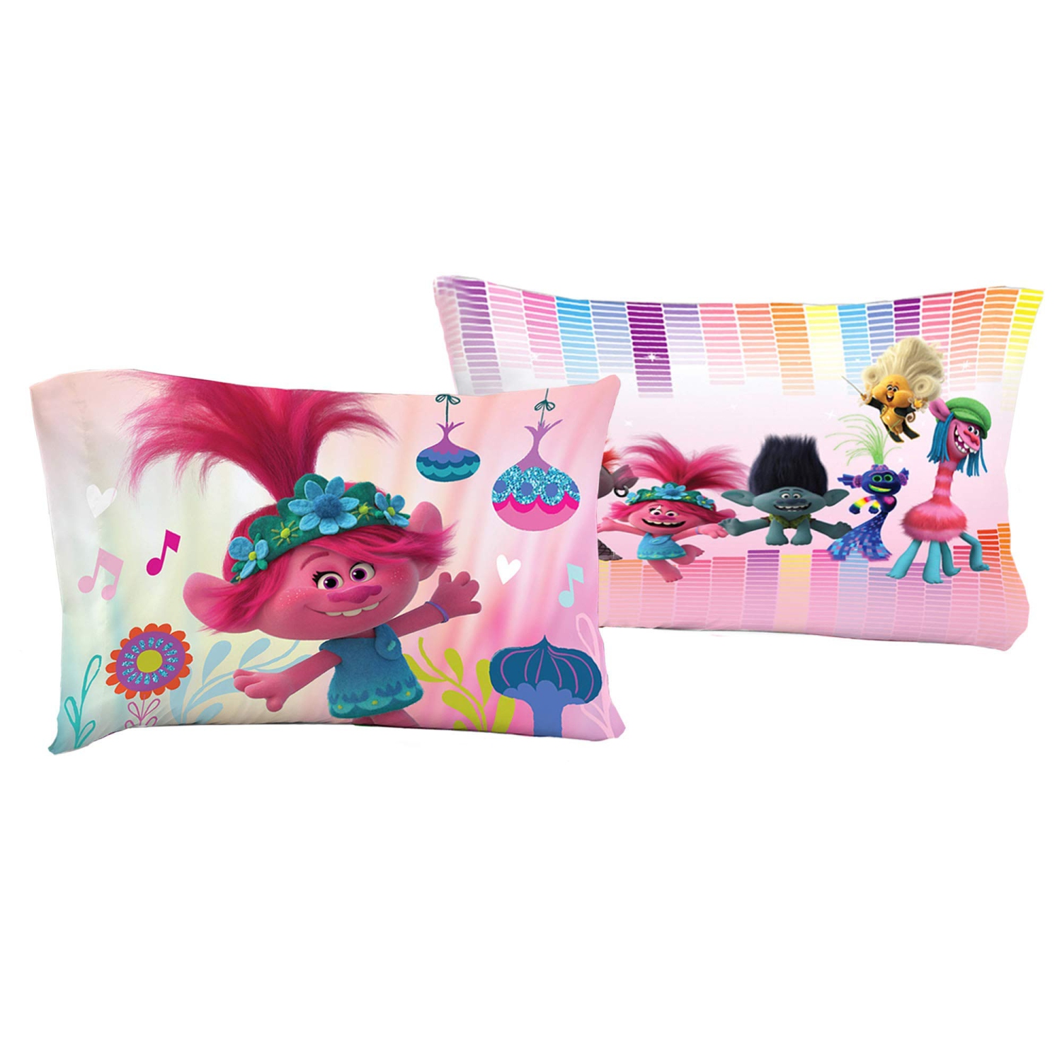 Trolls Standard Reversible Pillowcase for Kids - 20 x 30 inch