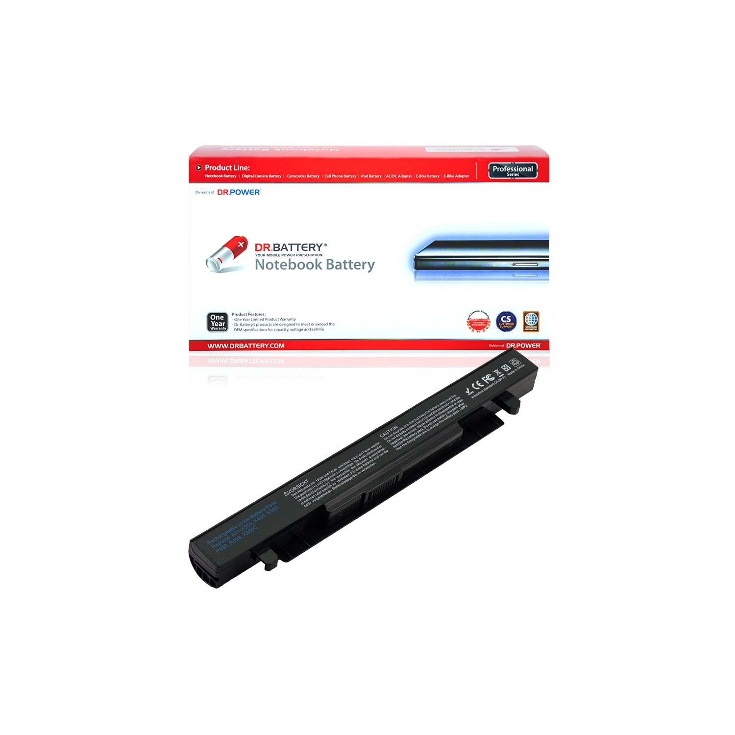 DR. BATTERY - Replacement for Asus X450L / X450LD / X452 / X550 / 0B110-00230000 / 0B110-00230100 / A41-X550 / A41-X550A