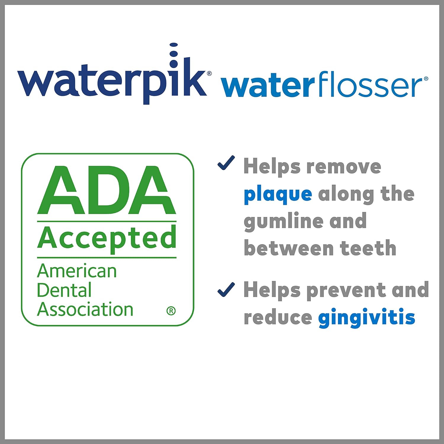 Arroseur de comptoir dentaire électrique Waterpik pour dents – Aquarius Professional, WP-667 Modern Grey