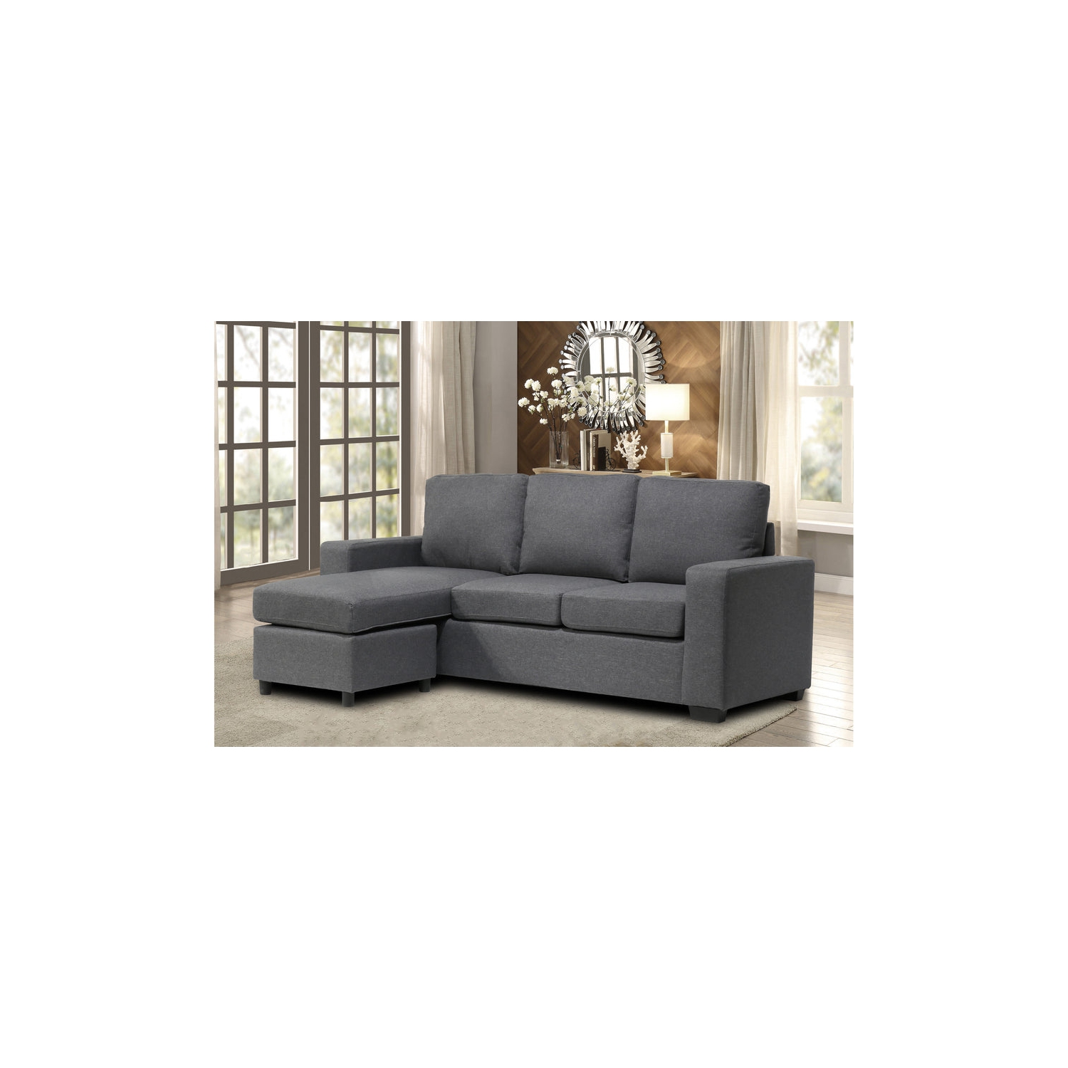 Infinite Imports – 6025 Reversible Sectional With USB ports