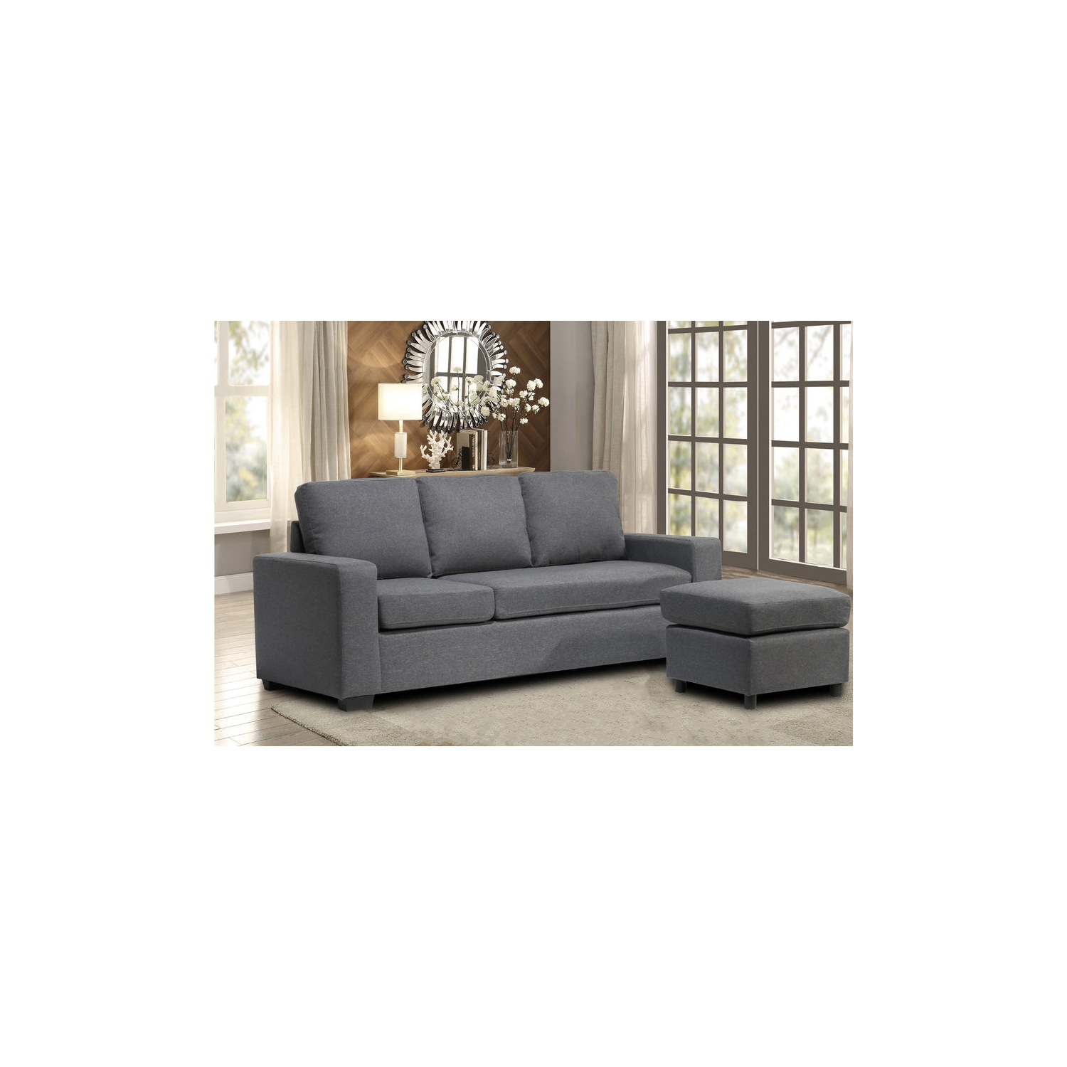 Infinite Imports – 6025 Reversible Sectional With USB ports