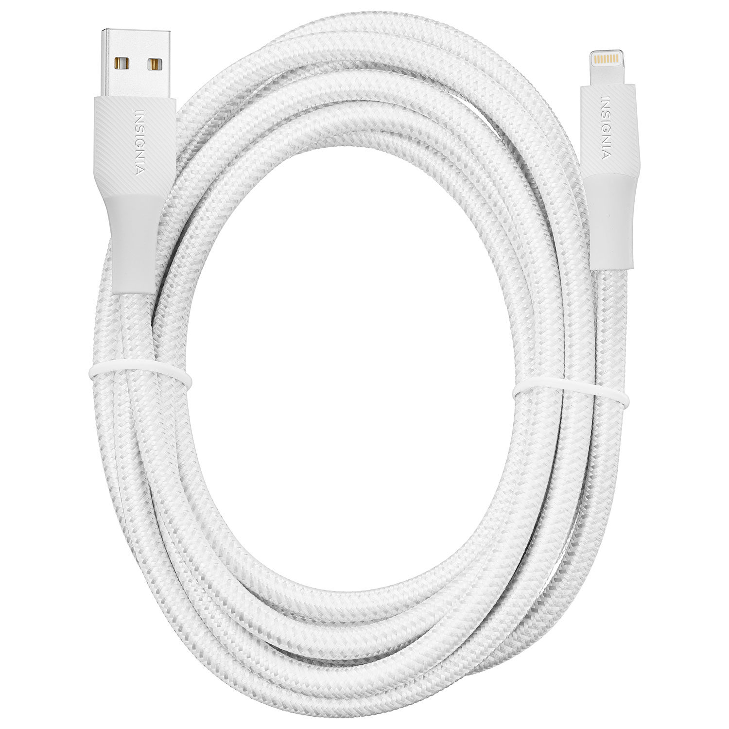 Câble tissé Lightning à USB-A de 3 m d'Insignia - Gris lunaire
