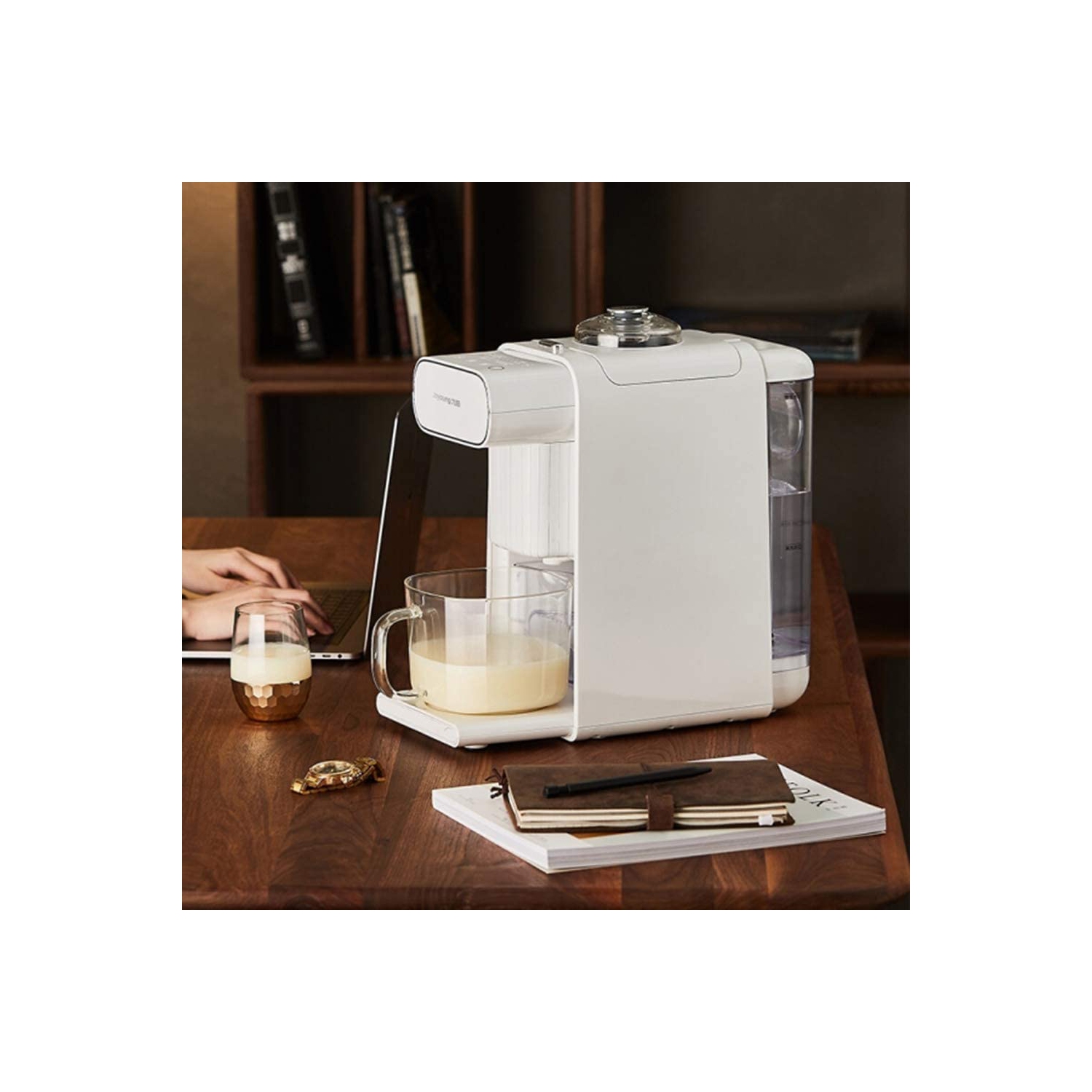 Joyoung DJ10U-K61 Slag free and Filter free Hot Soy Milk Maker with Auto-clean Function-White