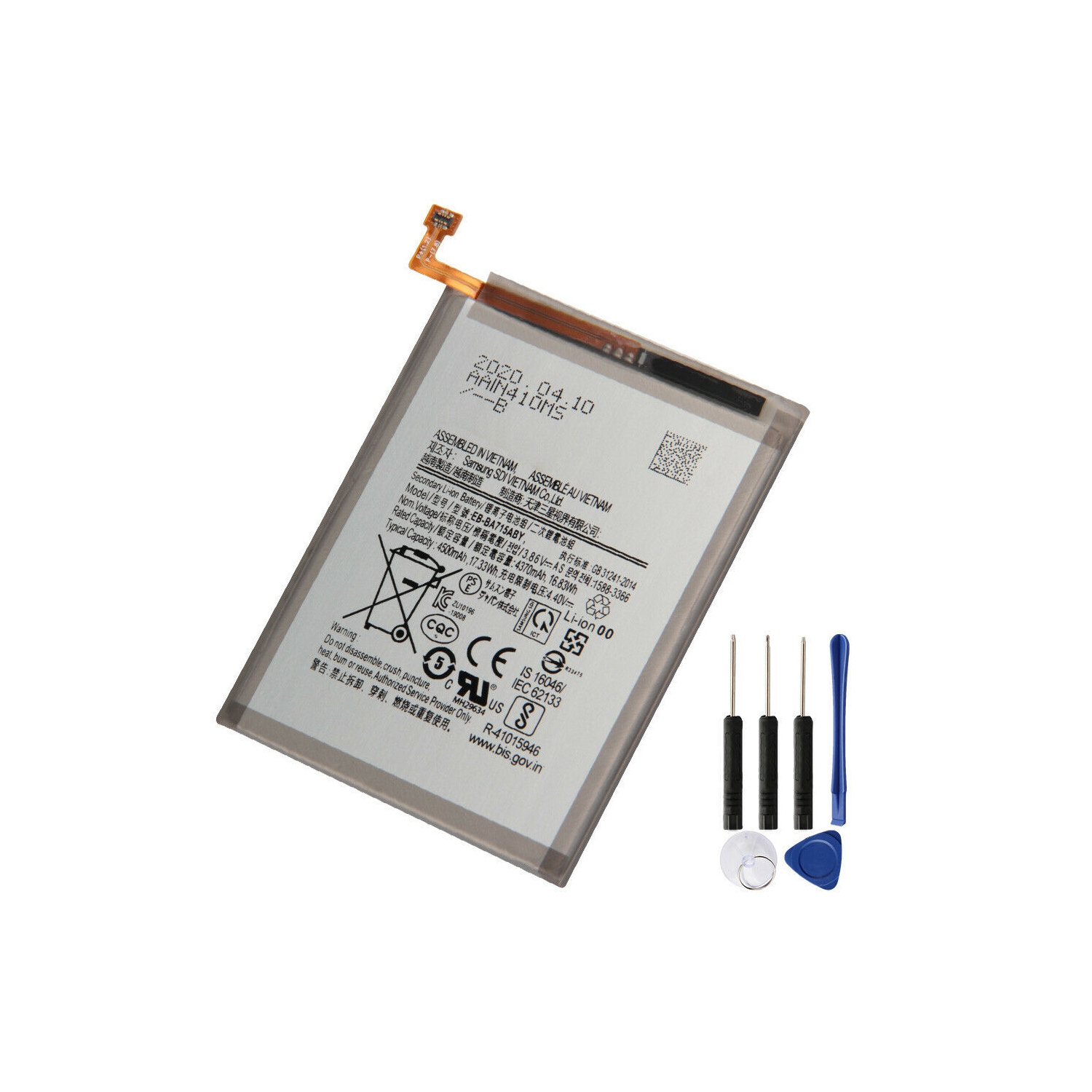 Batterie de rechange et outils de réparation compatibles avec Samsung Galaxy A71, SM- A7160 A715F, EB-BA715ABY