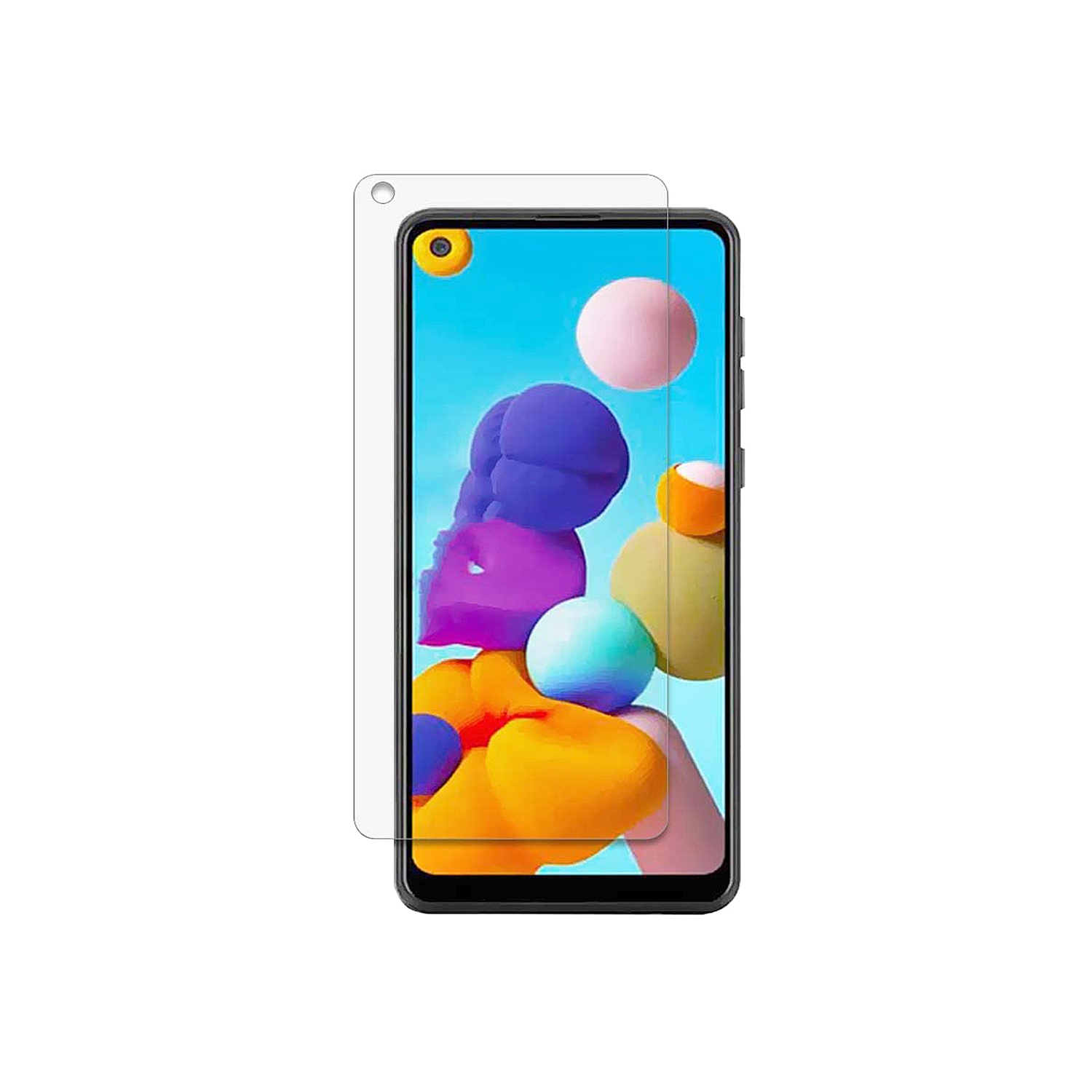 Protecteur d’écran en verre trempé transparent pour Galaxy A21 de Samsung avec technologie Precise Cut