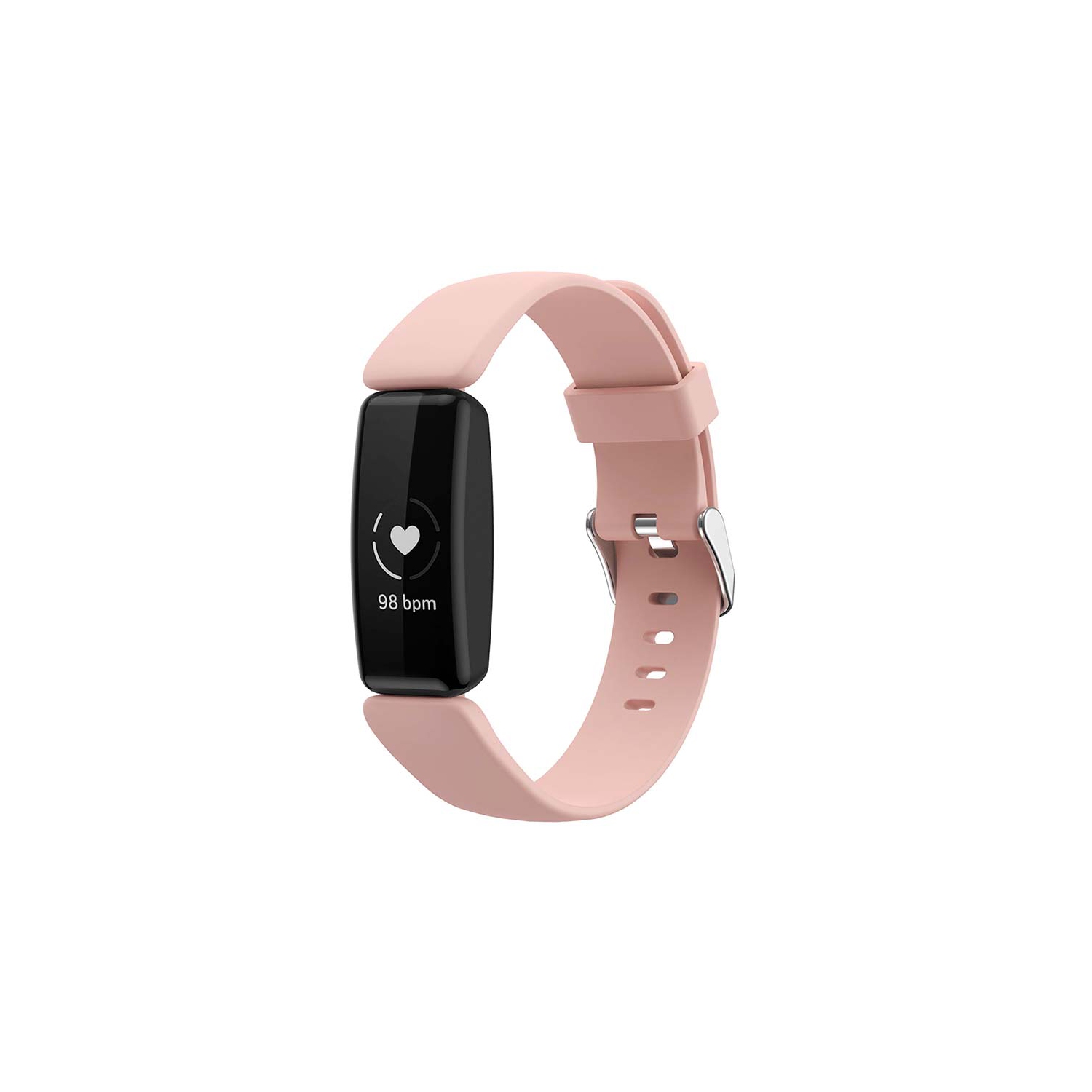 StrapsCo Smooth Soft Silicone Rubber Watch Band Strap for Fitbit Inspire 2 - Short-Medium - Light Pink