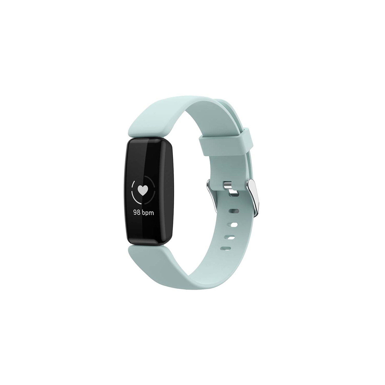 Bracelet en silicone souple et lisse de StrapsCo pour Inspire 2 de Fitbit - moyen-long - Vert pâle