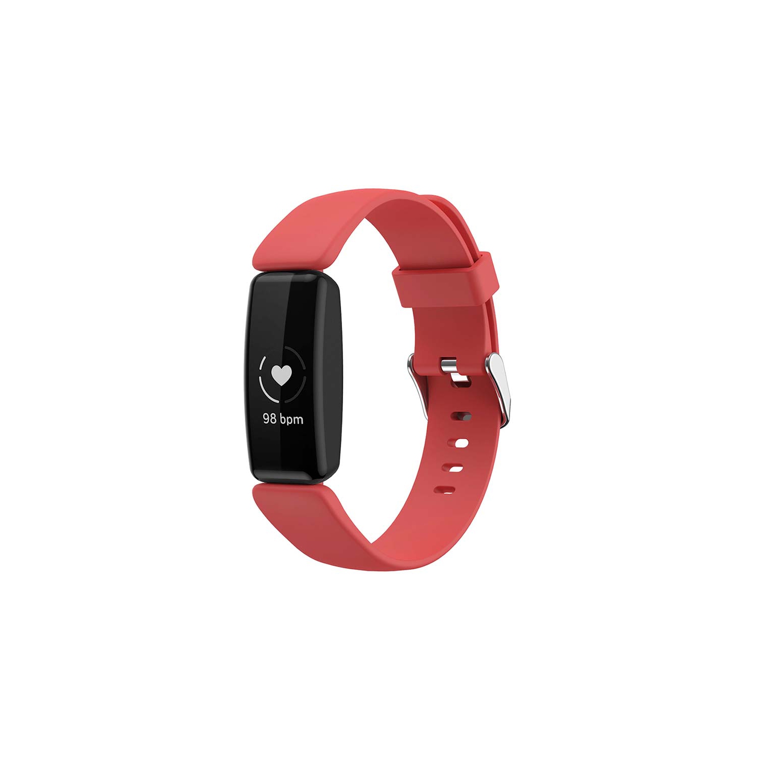 StrapsCo Smooth Soft Silicone Rubber Watch Band Strap for Fitbit Inspire 2 - Short-Medium - Coral