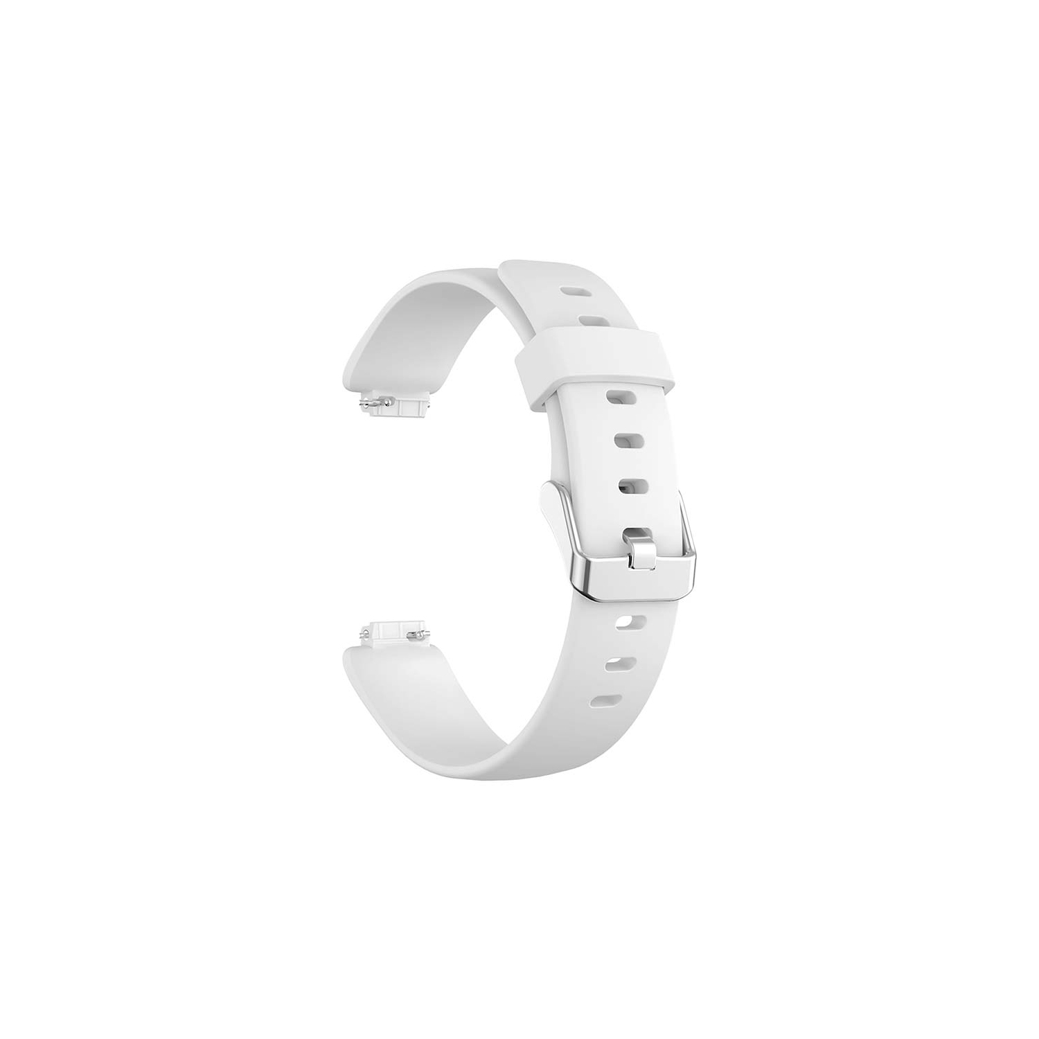 Bracelet en silicone souple et lisse de StrapsCo pour Inspire 2 de Fitbit - moyen-Blanc