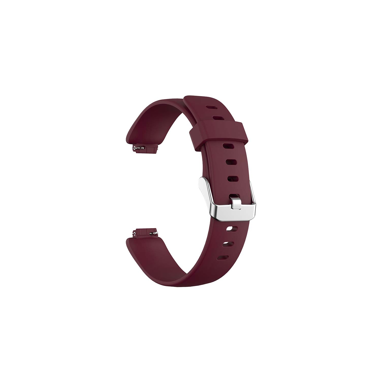 Bracelet en caoutchouc silicone souple lisse de StrapsCo pour Inspire 2 de Fitbit - moyen court - Rouge vin