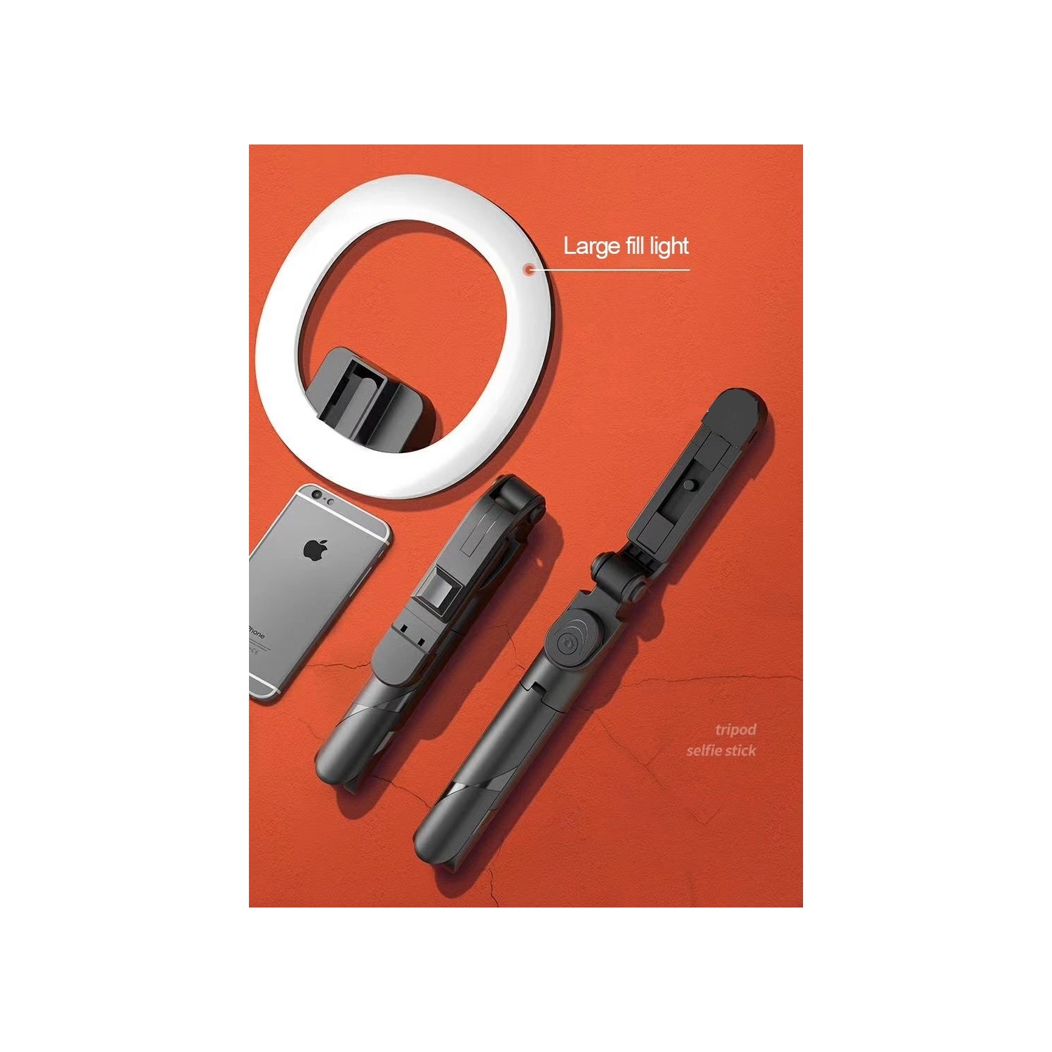 Final Sale! TopSave 2in1 Bluetooth Selfie Tripod Stand w/ LED Ring Light, 3 Modes Levels of Brightness, LED Ring Light for YouTube/Tiktok, Black