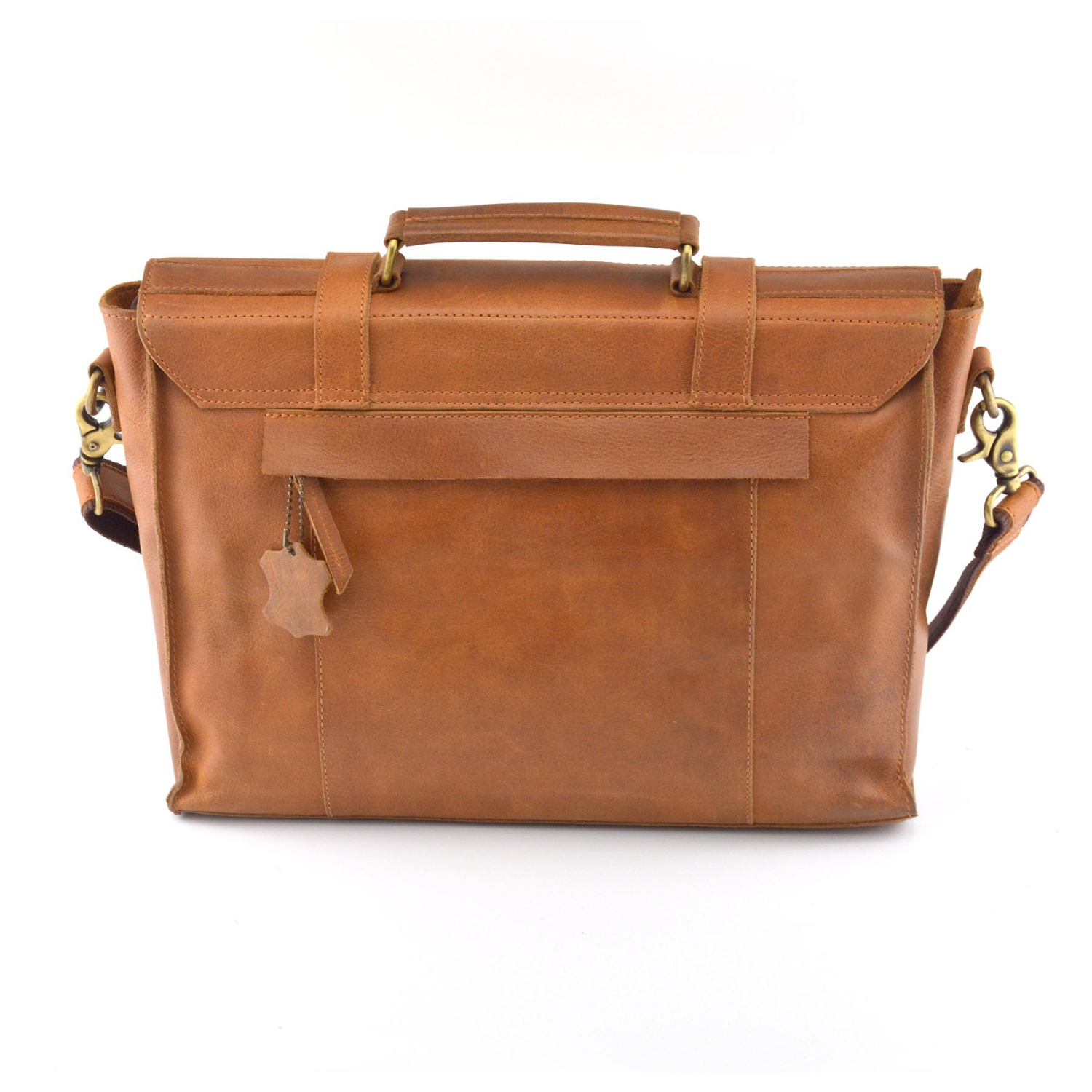 Exclusive Leather CA Mens Full Grain Leather Messenger Bag 14" - Brown