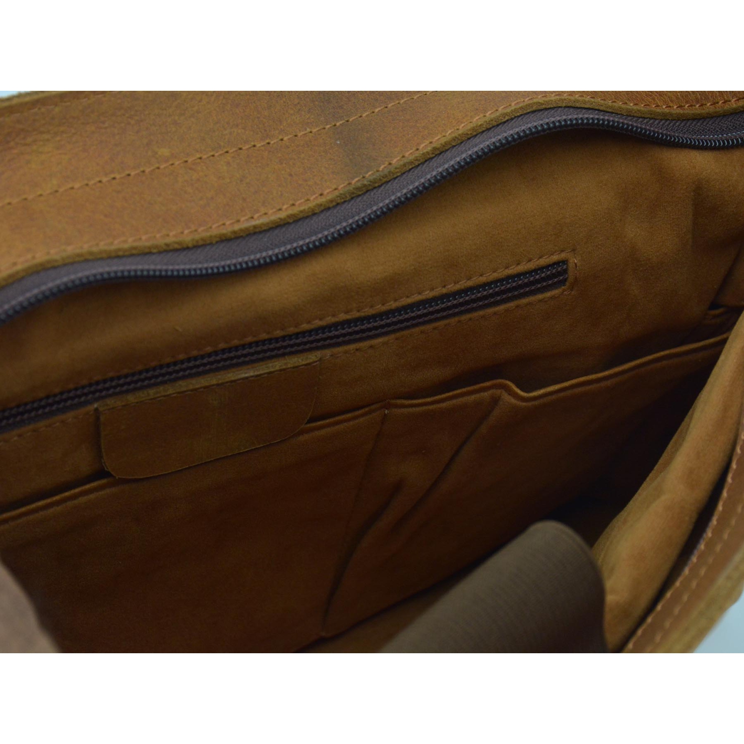 Exclusive Leather CA Mens Full Grain Leather Messenger Bag 14" - Brown