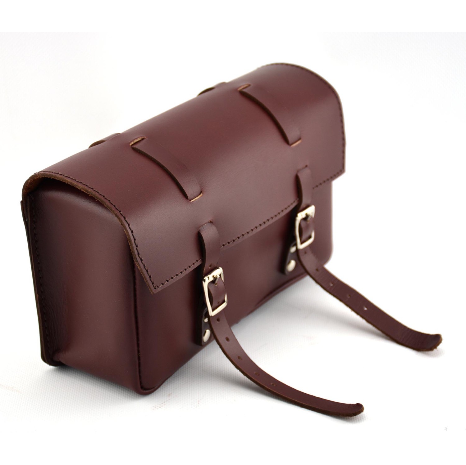 Exclusive Leather CA Bicycle Genuine Leather Saddle Bag Large - Cherry