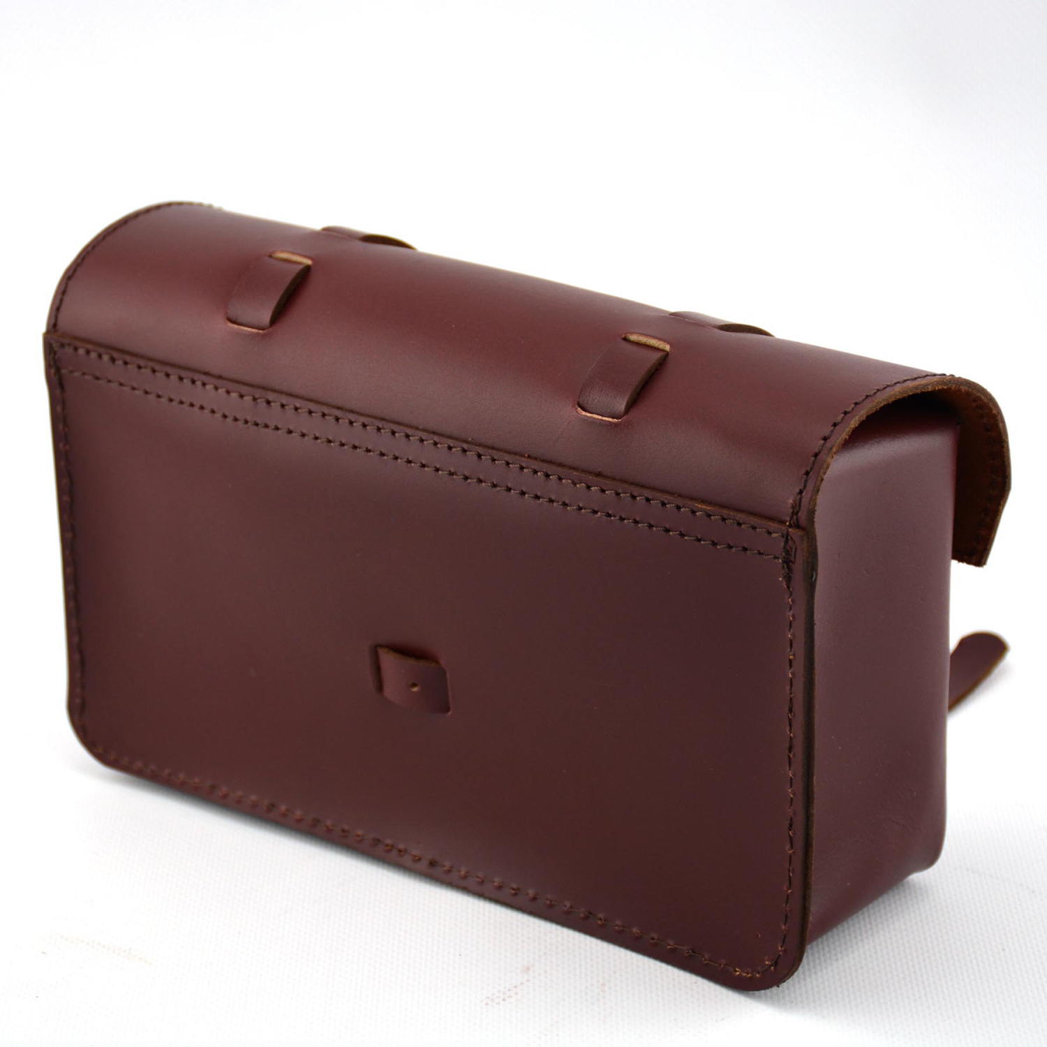 Exclusive Leather CA Bicycle Genuine Leather Saddle Bag Large - Cherry