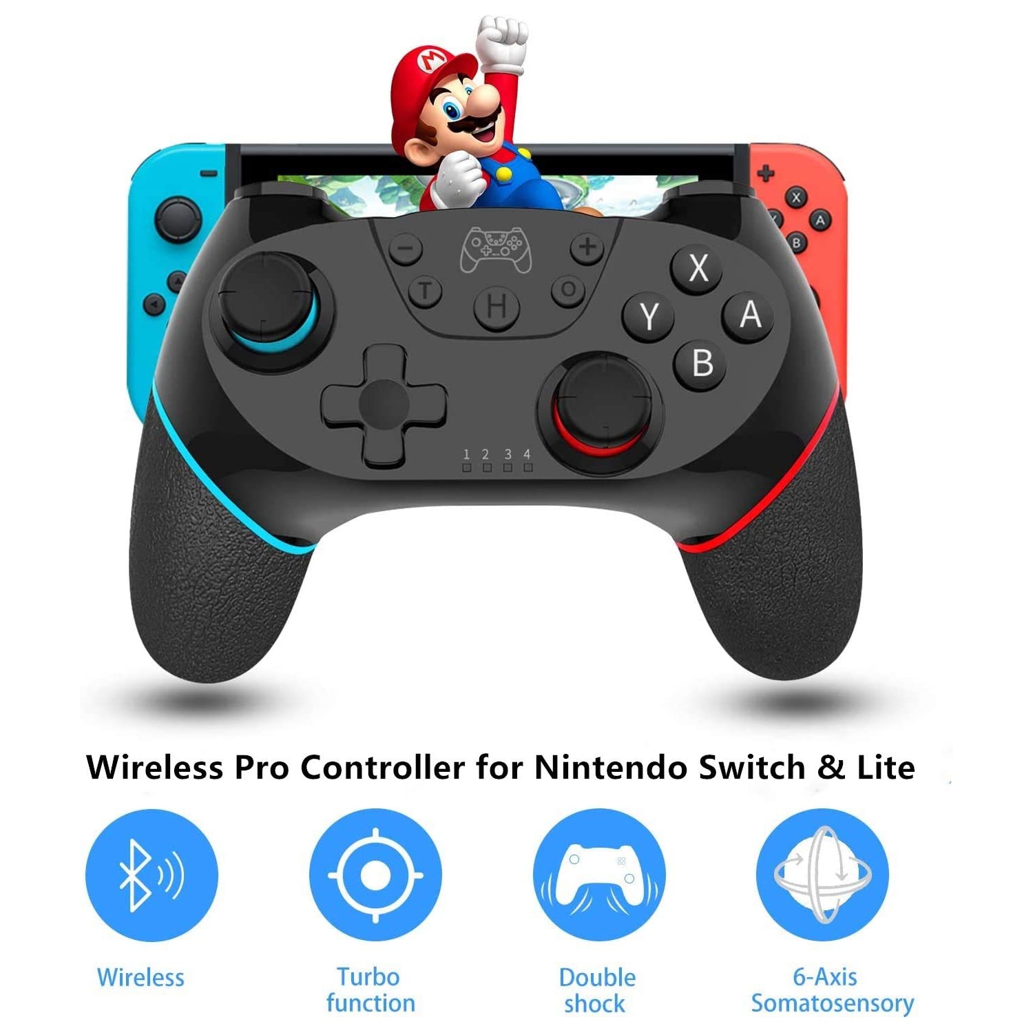 Wireless Pro Controller for Nintendo Switch Bluetooth Switch Pro Controller Game pad Joypad, PC Controller Supports Gyro Axis Turbo and Dual
