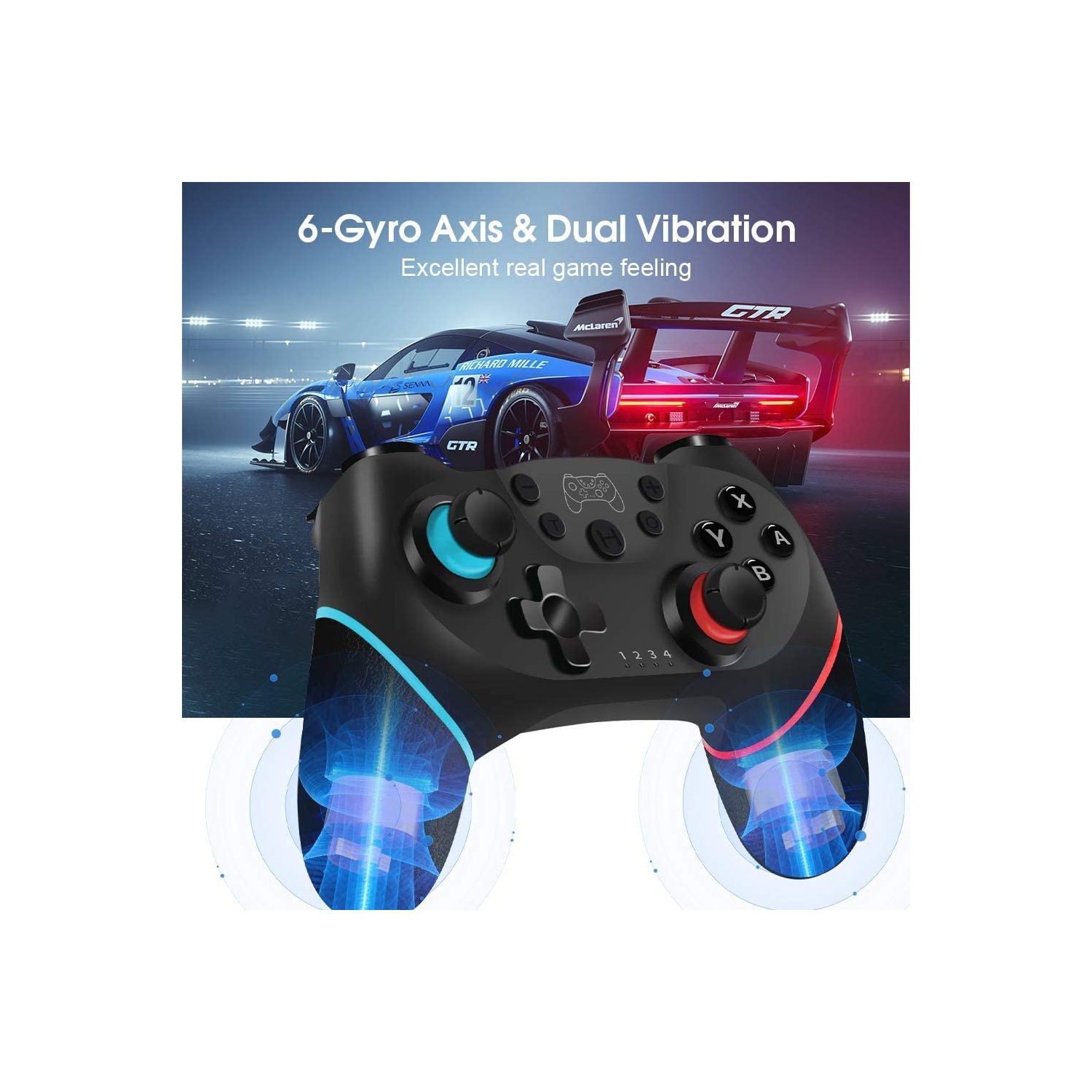 Wireless Pro Controller for Nintendo Switch Bluetooth Switch Pro Controller Game pad Joypad, PC Controller Supports Gyro Axis Turbo and Dual