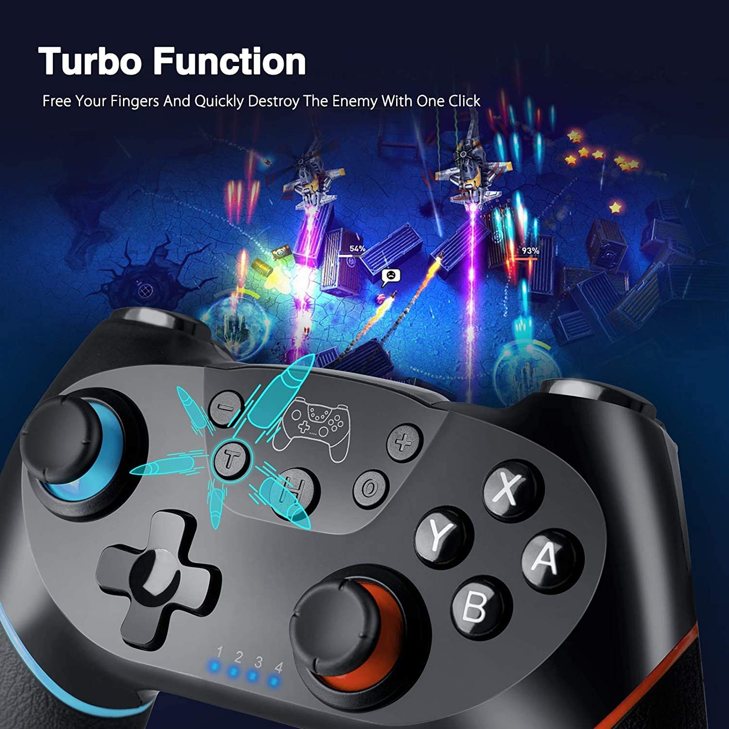 Wireless Pro Controller for Nintendo Switch Bluetooth Switch Pro Controller Game pad Joypad, PC Controller Supports Gyro Axis Turbo and Dual