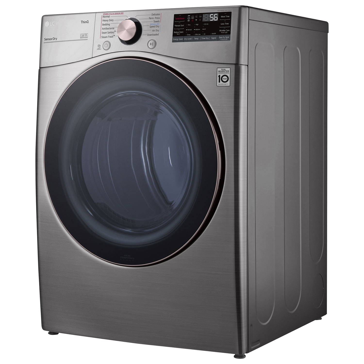 LG 7.4 Cu. Ft. Electric Steam Dryer - Graphite Steel