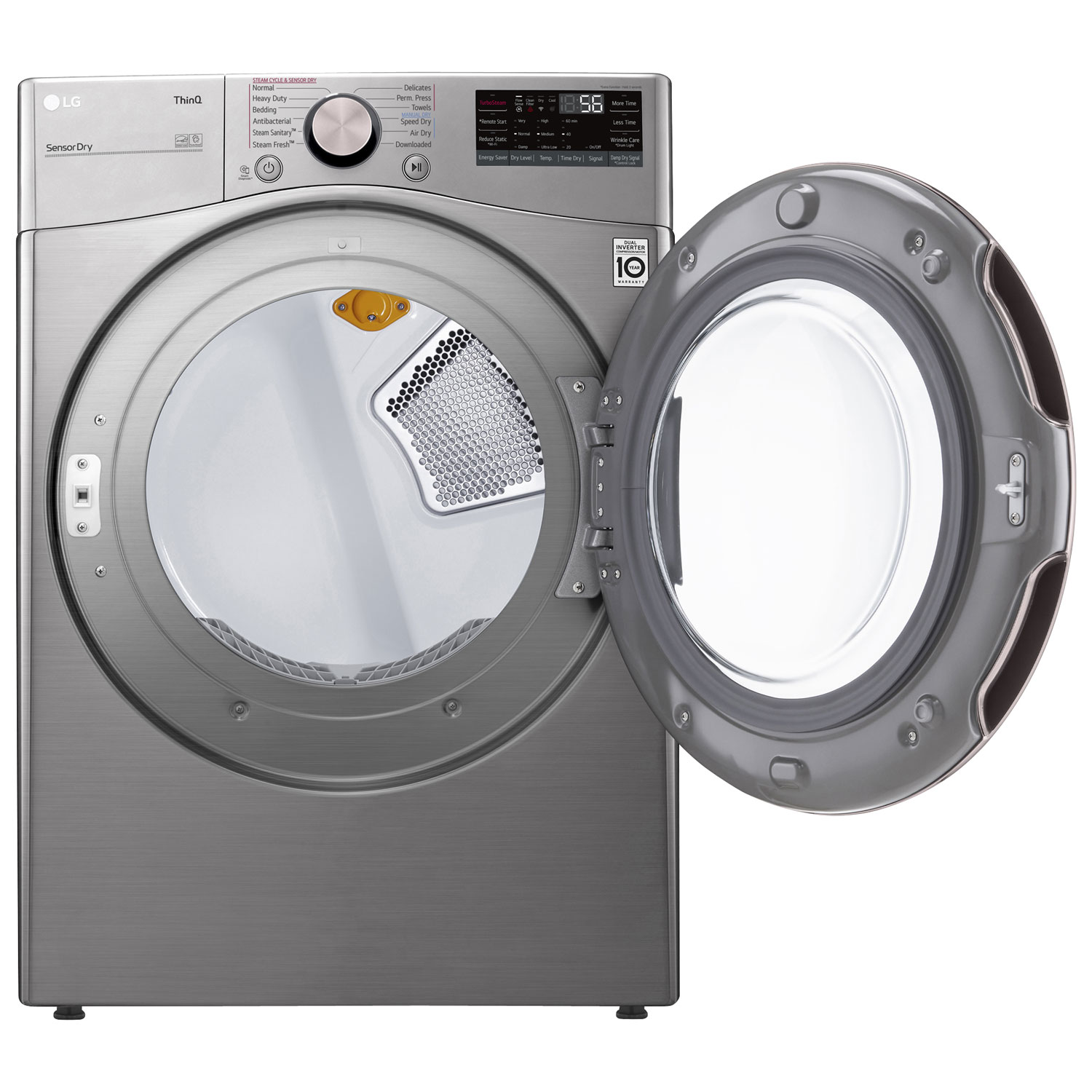 LG 7.4 Cu. Ft. Electric Steam Dryer - Graphite Steel