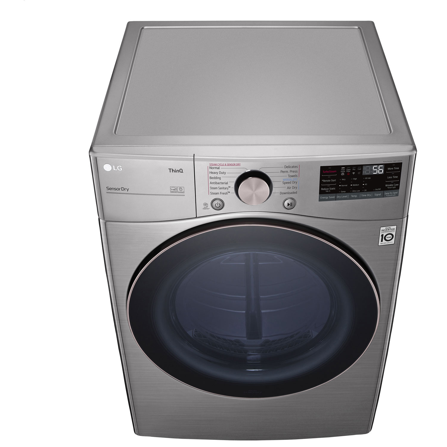 LG 7.4 Cu. Ft. Electric Steam Dryer - Graphite Steel