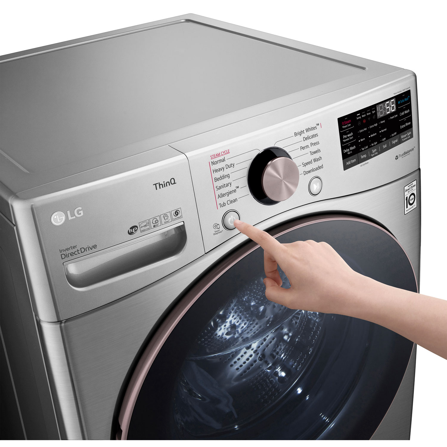 Laveuse à vapeur à chargement frontal de 5,2 pi³ de LG - Acier graphite