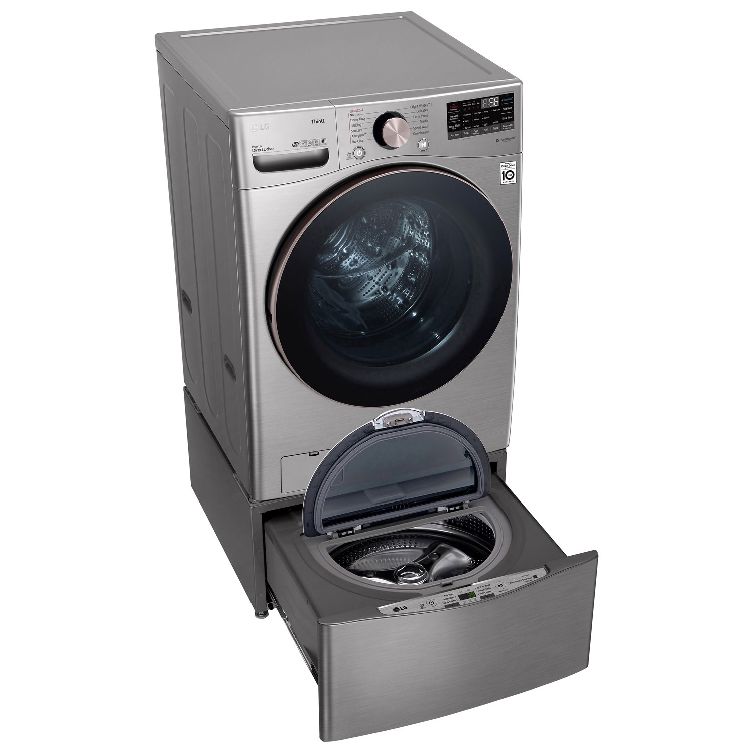 Laveuse à vapeur à chargement frontal de 5,2 pi³ de LG - Acier graphite