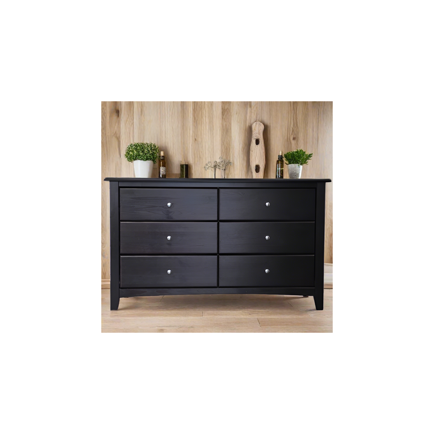 Dresser Solid Wood Six Drawer Espresso