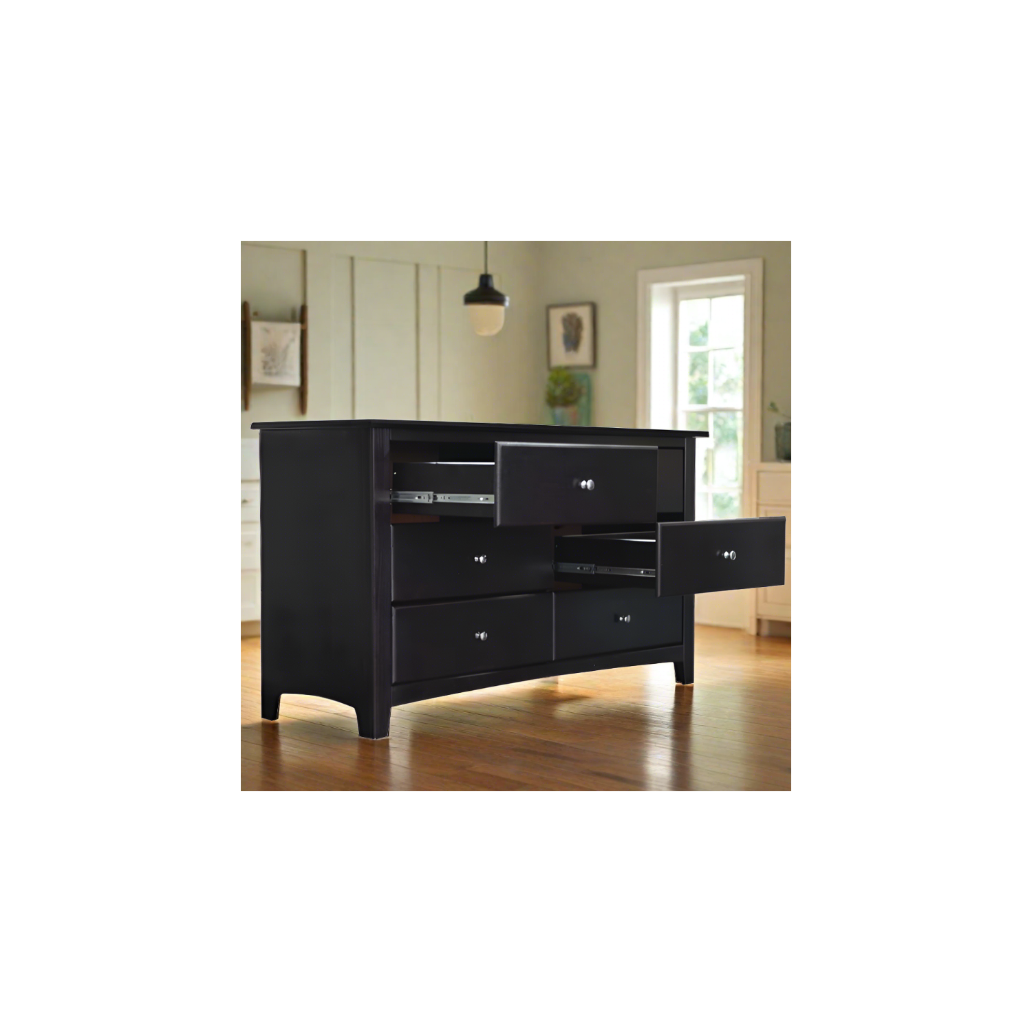 Dresser Solid Wood Six Drawer Espresso