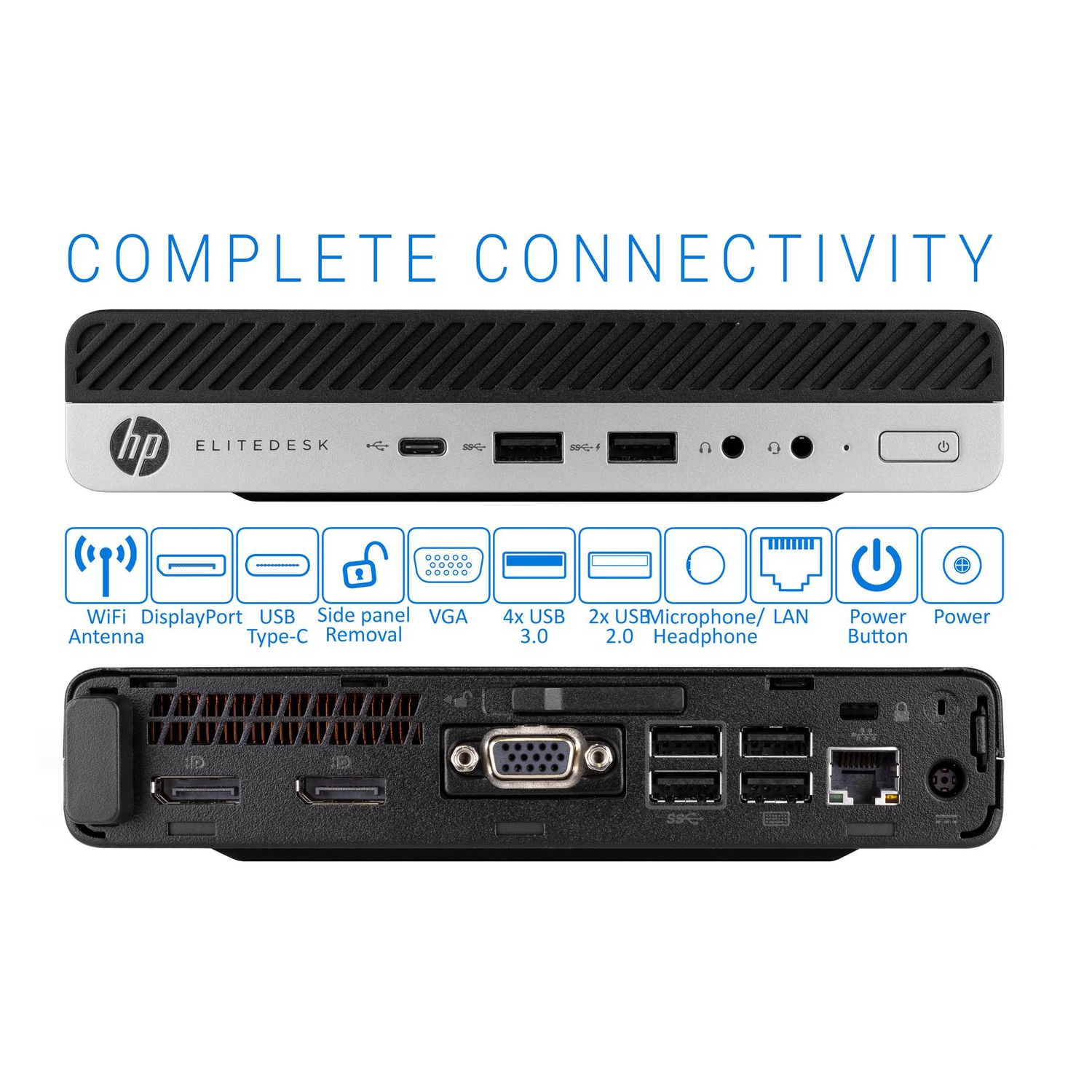 Refurbished - HP Elitedesk 800 G3 Mini Desktop Keyboard Mouse and Wifi. (i5-6500 @ 3.20GHz | 8GB RAM | 256GB SSD | Windows 10 PRO)