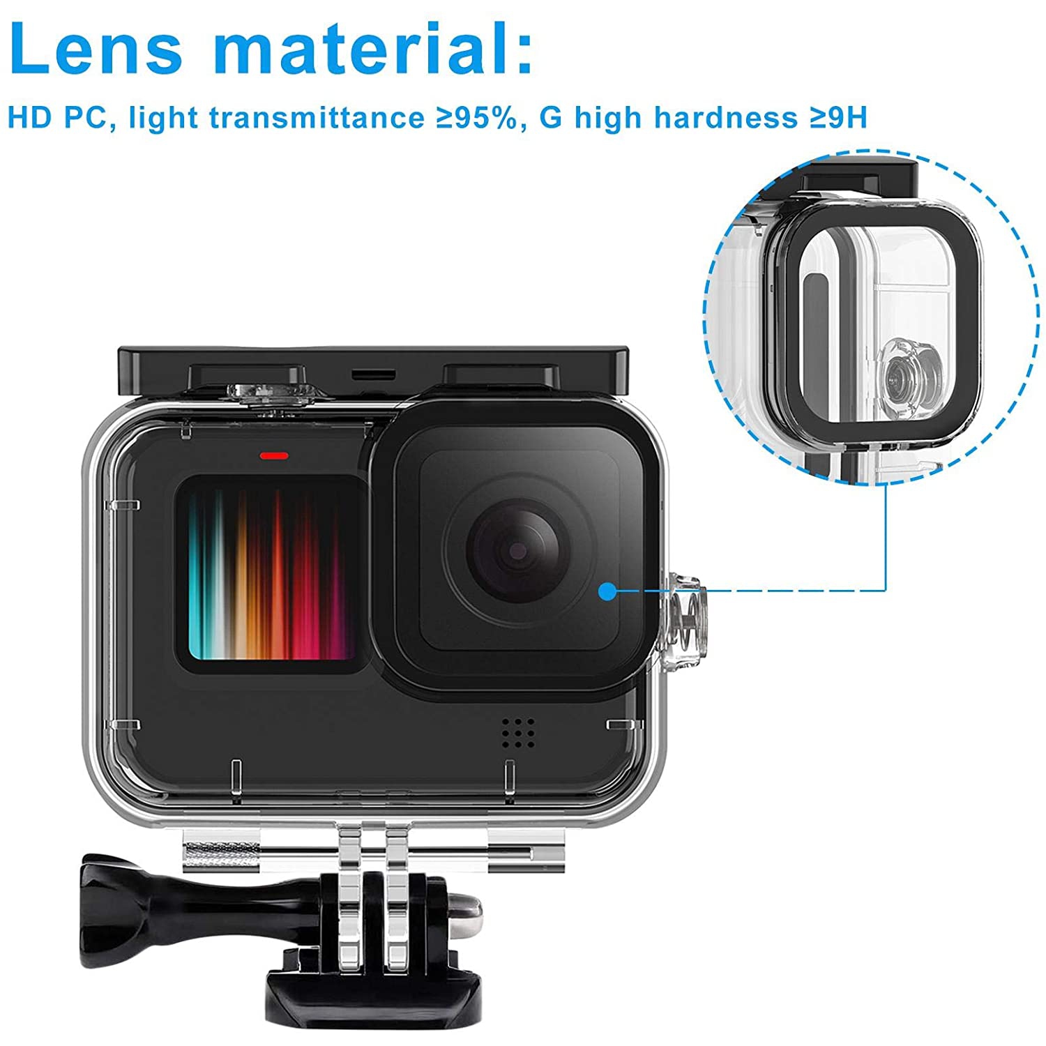 Boîtier de protection étanche de remplacement pour caméra GoPro Hero 9 Black, extérieur sport pour utilisation sous l’eau - résistance à l’eau