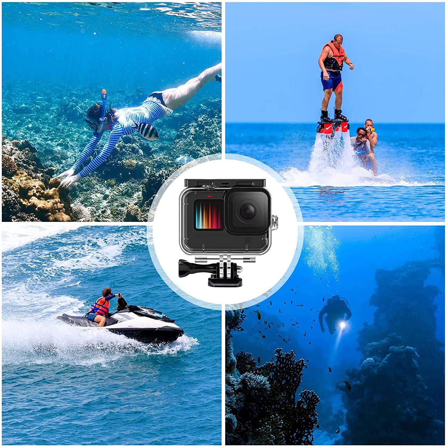 Boîtier de protection étanche de remplacement pour caméra GoPro Hero 9 Black, extérieur sport pour utilisation sous l’eau - résistance à l’eau