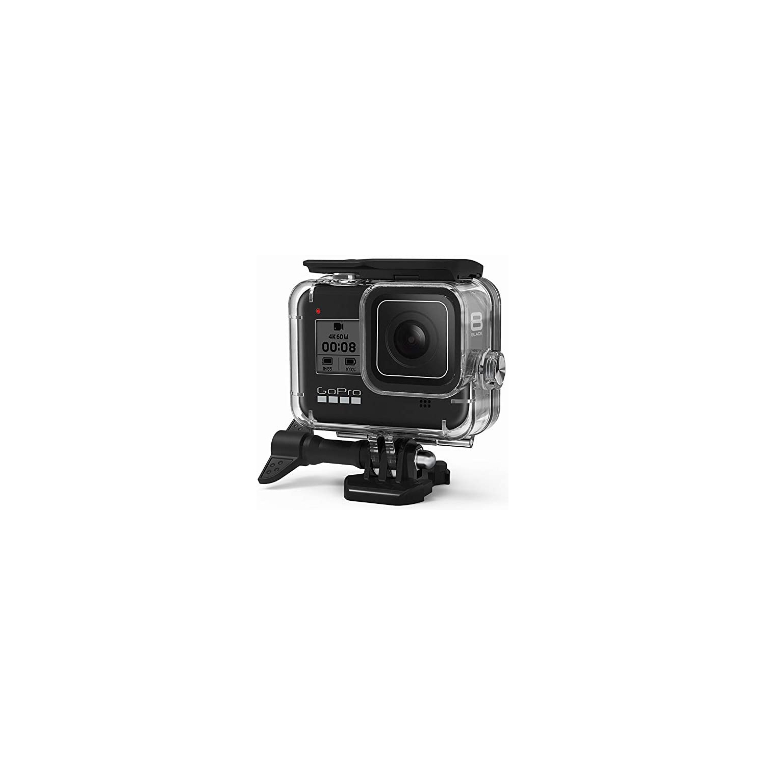 Waterproof Case for GoPro Hero 8 Black, Protective Underwater 60M Dive Housing Shell with Bracket Accessories for Go Pro Hero8 Action Camera - WINGOMART
