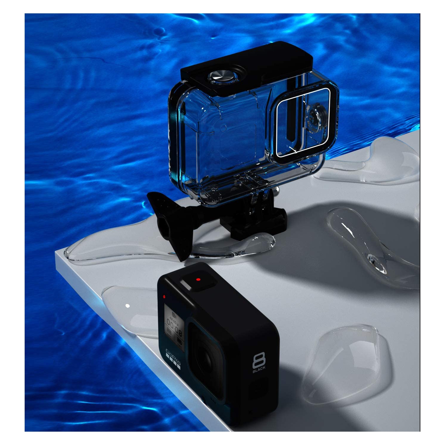 Waterproof Case for GoPro Hero 8 Black, Protective Underwater 60M