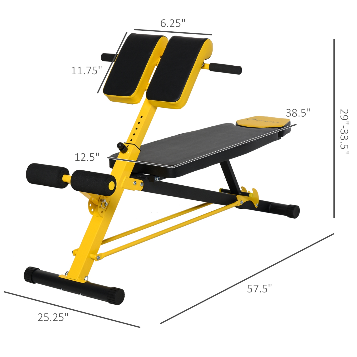 Soozier Adjustable Weight Bench Roman Chair Exercise Training Multi-Functional Hyper Extension Bench Dumbbell Bench Ab Sit up Decline Flat Black and