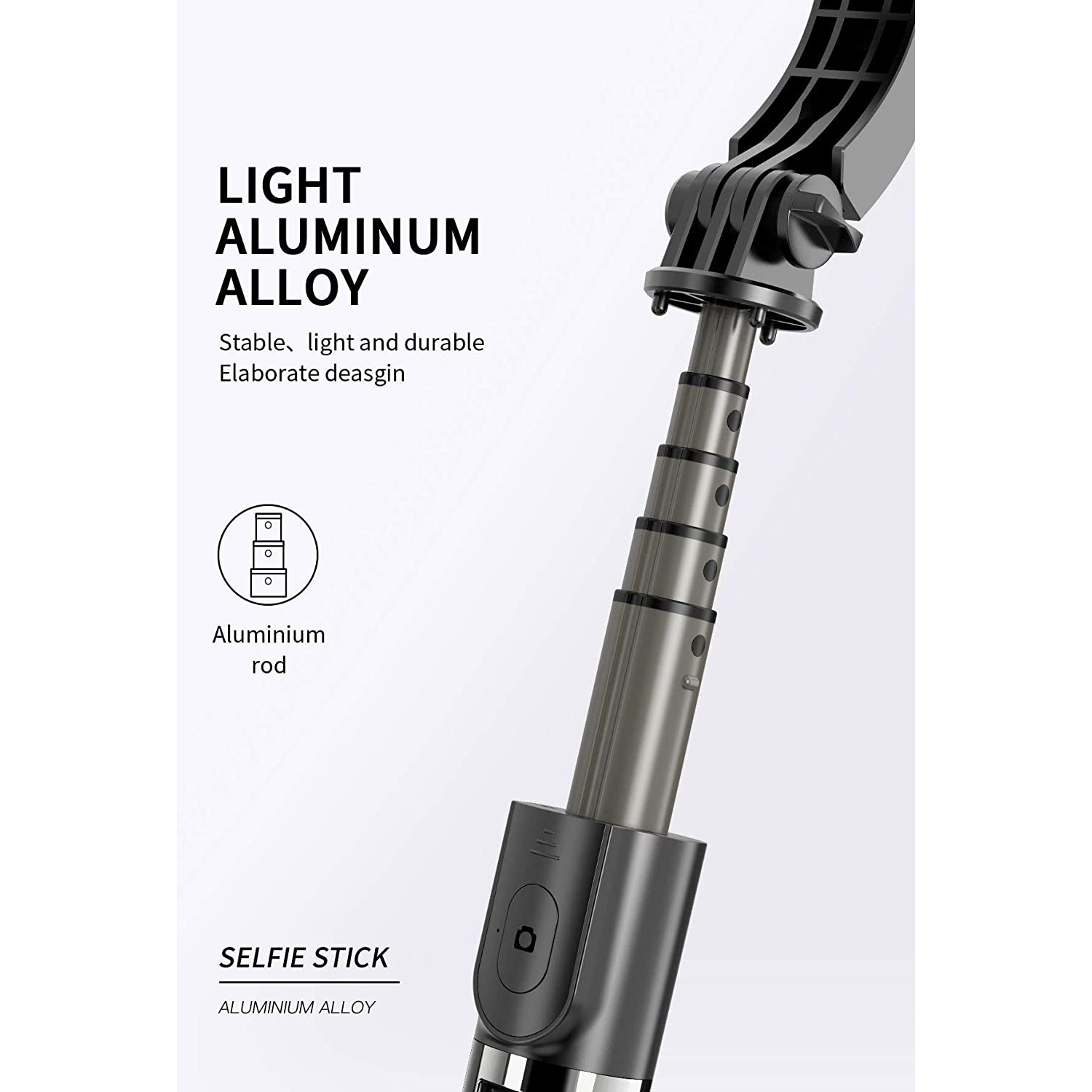 Stabilisateur de cardan pour smartphone L08 avec équilibre automatique à 360 ° et télécommande sans fil Bluetooth intégrée