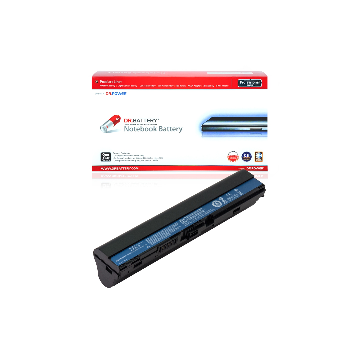 DR. BATTERY - Replacement for Acer TravelMate B113 / AL12B31 / AL12B32 / AL12B72 / AL12X32 / KT.00403.004 / KT.00407.002