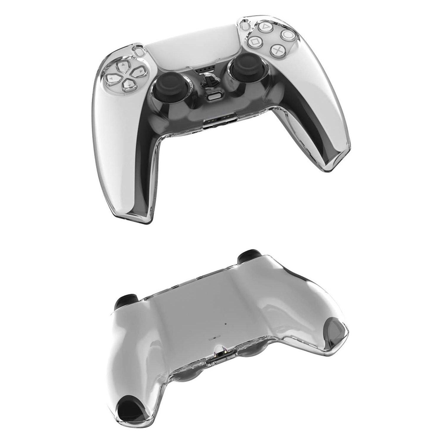 Wingmart – Étui protecteur rigide pour PC transparent pour manette de PlayStation 5 PS5, transparent