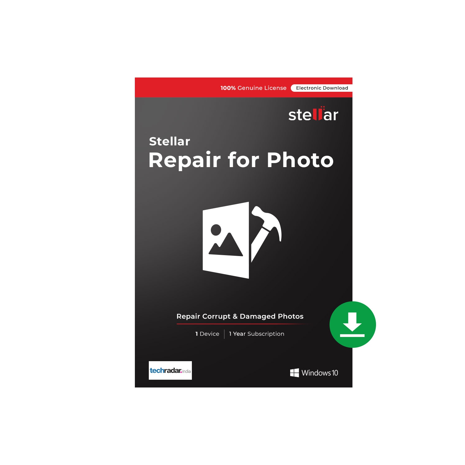 Stellar Repair for Photo Software | for Windows | Standard | Repairs Corrupt or Damaged Photos | 1 Device, 1 Yr Subscription | Email Delivery | -