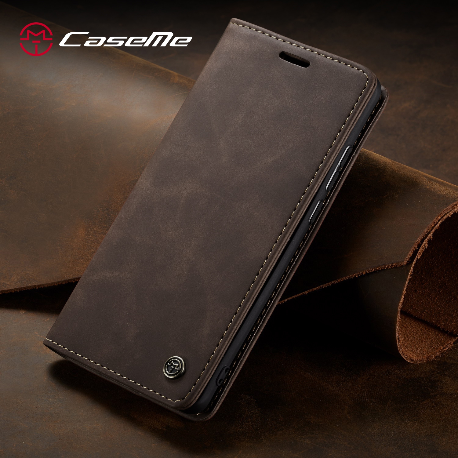 CaseMe Wallet Case Anti-Fall Retro Handmade Leather Magnetic Case Card Slot for Samsung Galaxy S20 FE