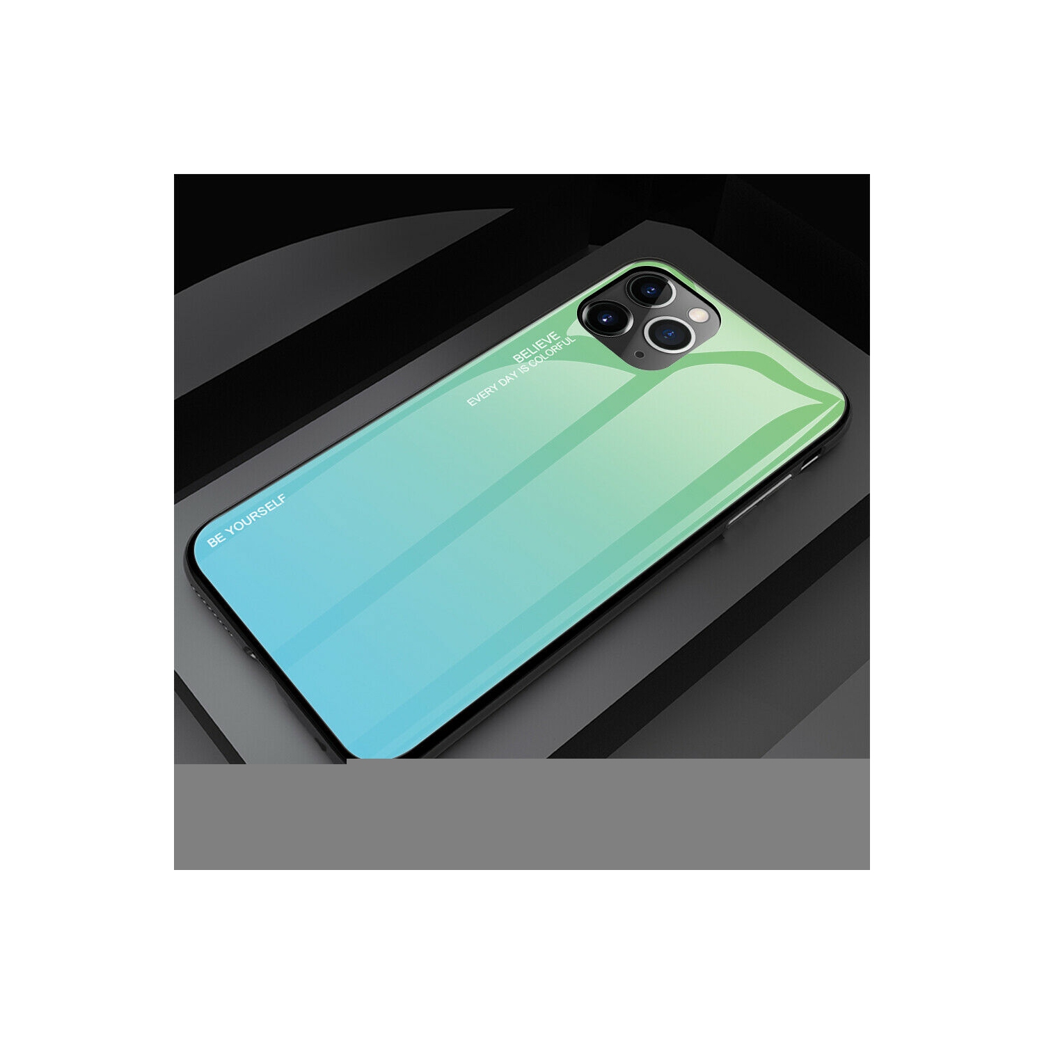 Gradient Tempered Glass Phone Case Cover For iPhone 12 Pro Max