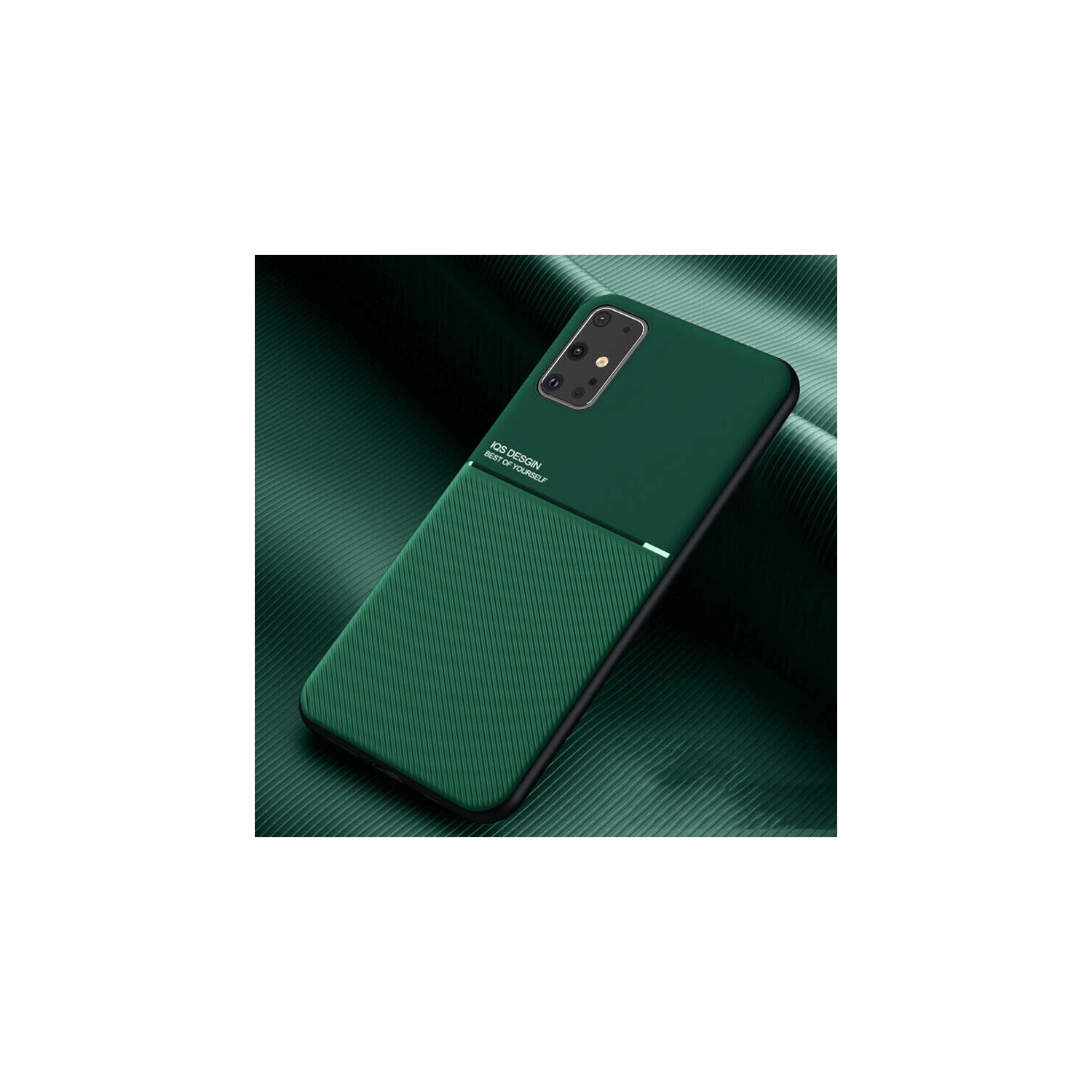 Slim Leather Magnetic Texture Slim Matte Back Phone Cove Cases For Samsung Galaxy S20 FE (Green)
