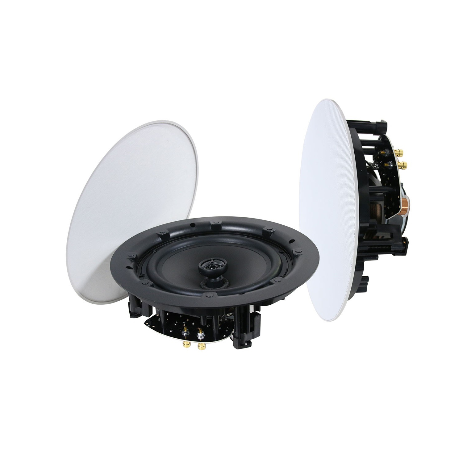 Haut-parleurs de plafond haut de gamme de 8 po NV802F Near-Vanishing de Boost Audio