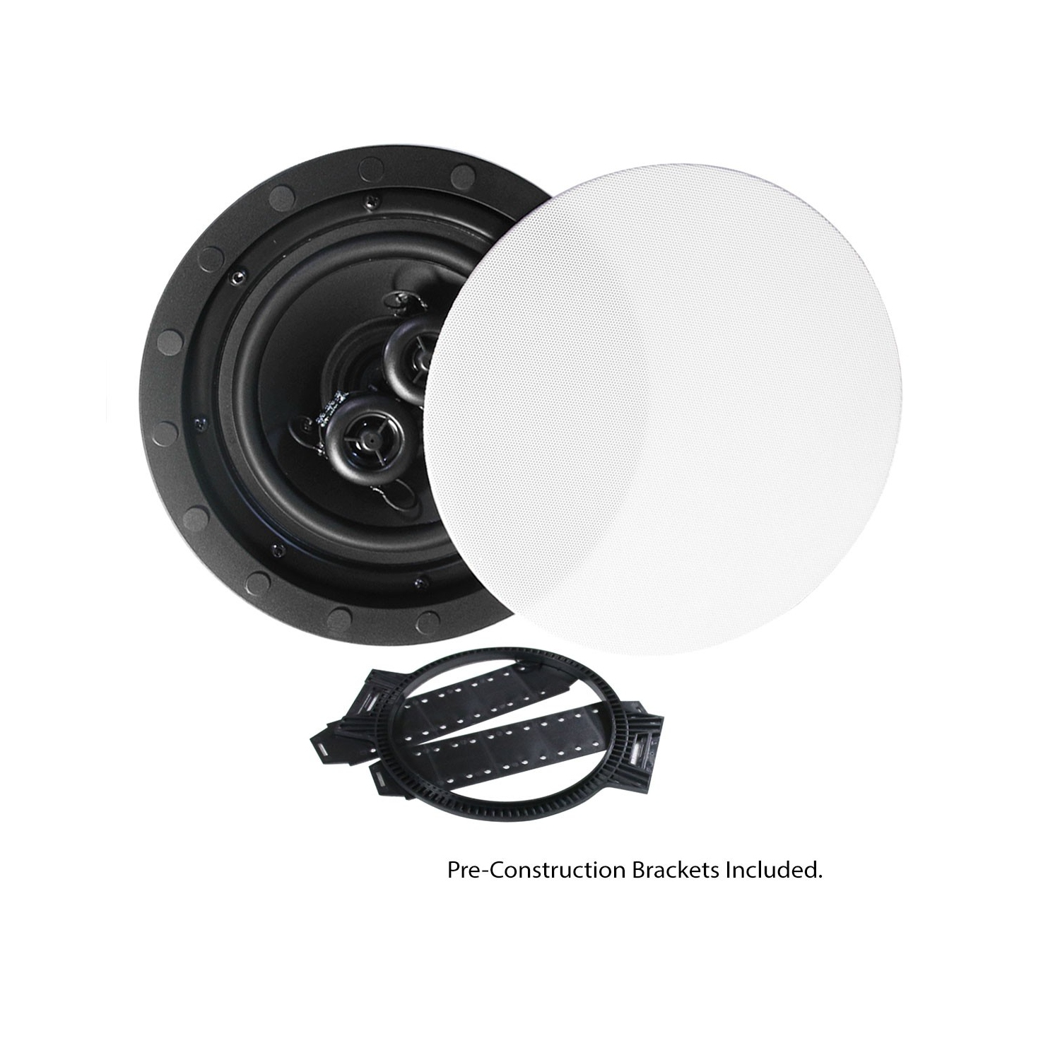 Boost Audio NV62FS Near-Vanishing Premium 6.5" Single Point Stereo In-Ceiling Speaker with Pre-Construction Bracket