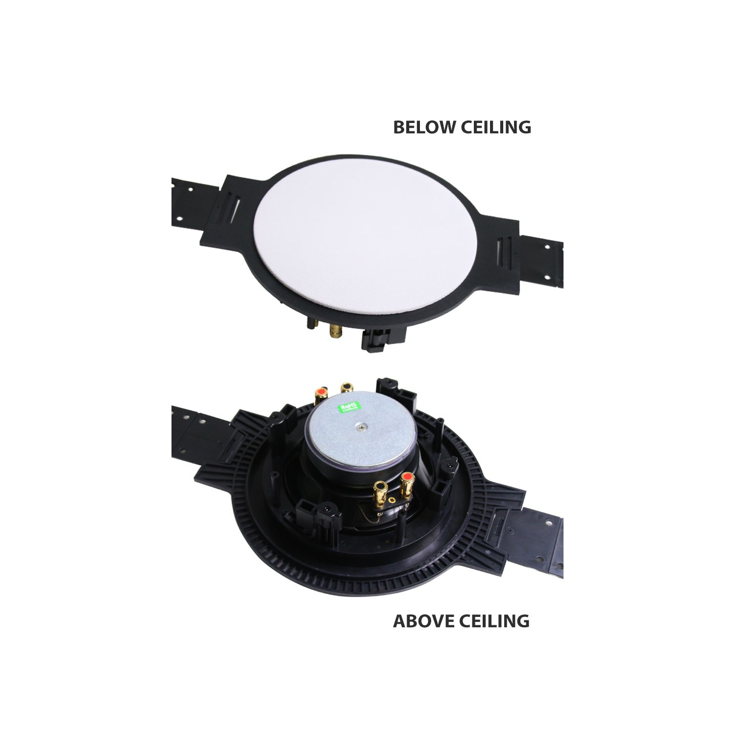 Boost Audio NV62FS Near-Vanishing Premium 6.5" Single Point Stereo In-Ceiling Speaker with Pre-Construction Bracket